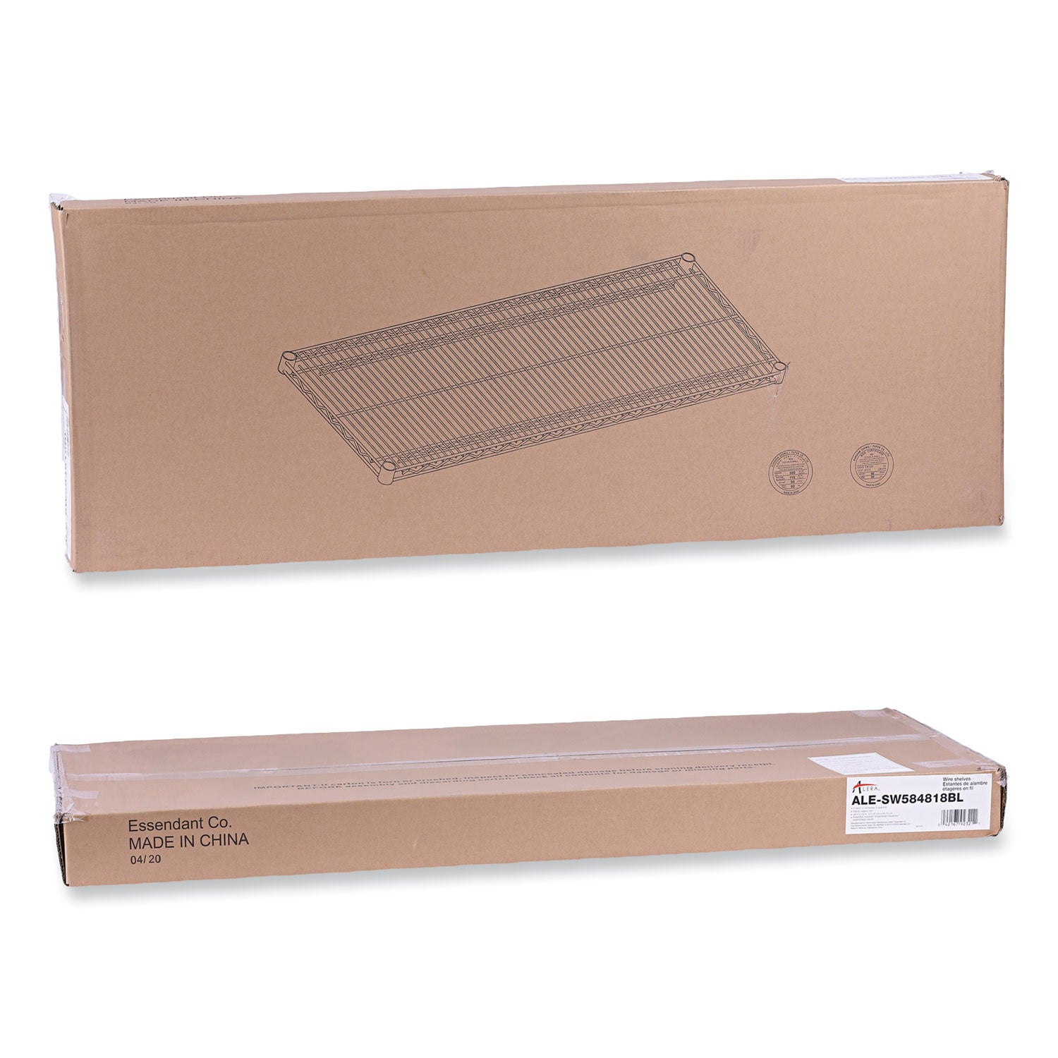 Alera® Industrial Wire Shelving Extra Wire Shelves, 48w X 18d, Black, 2 Shelves/carton