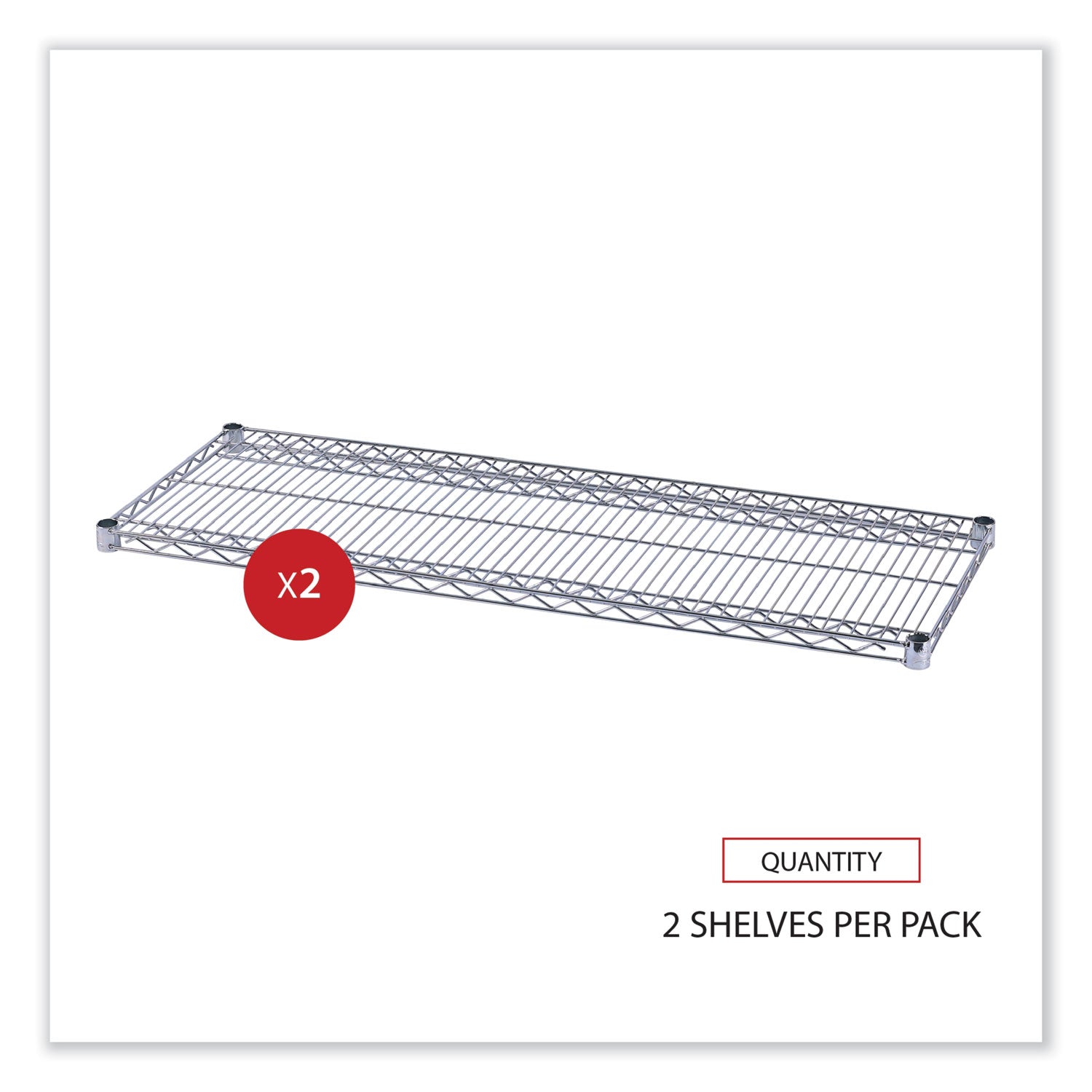 Alera® Industrial Wire Shelving Extra Wire Shelves, 48w X 18d, Silver, 2 Shelves/carton