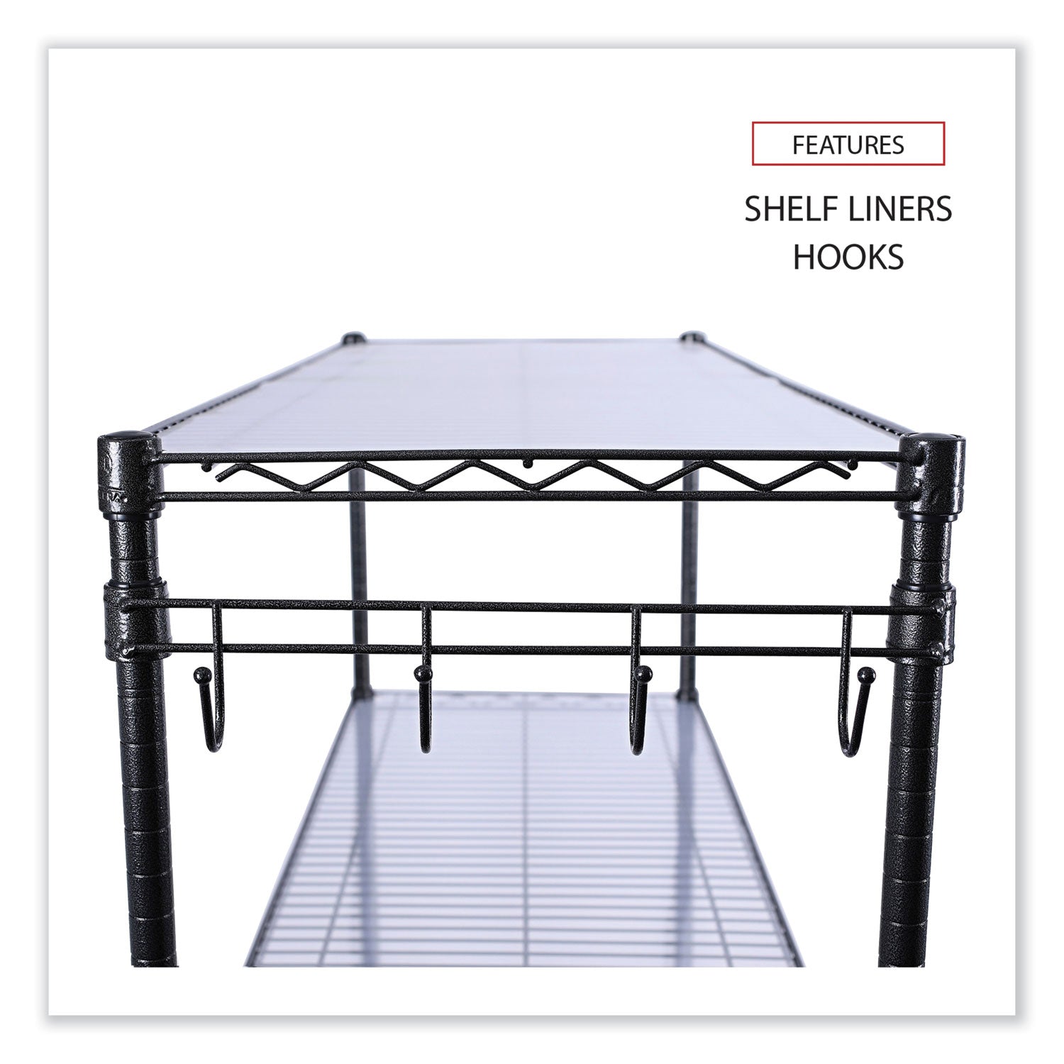 Alera® 5-Shelf Wire Shelving Kit With Casters And Shelf Liners, 48w X 18d X 72h, Black Anthracite