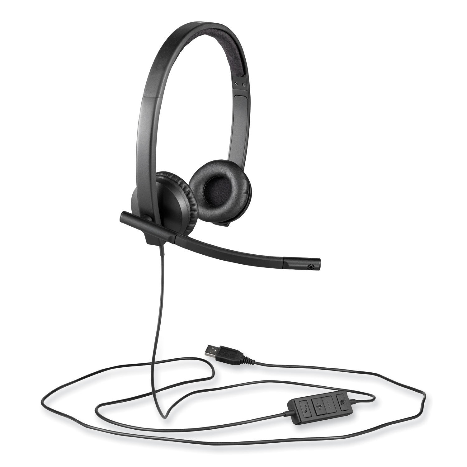 Logitech® H570e Binaural Over The Head Wired Headset, Black