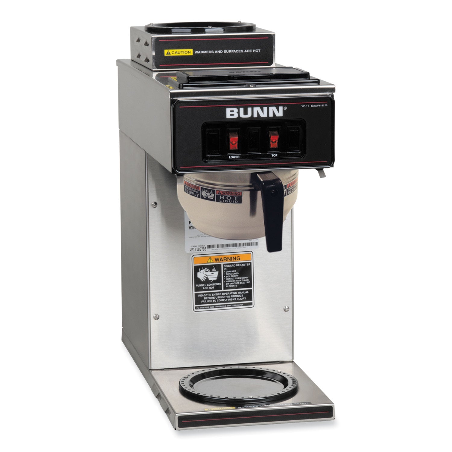VP17-2 Pourover Coffee Brewer | 12-Cup | 2-Warmer