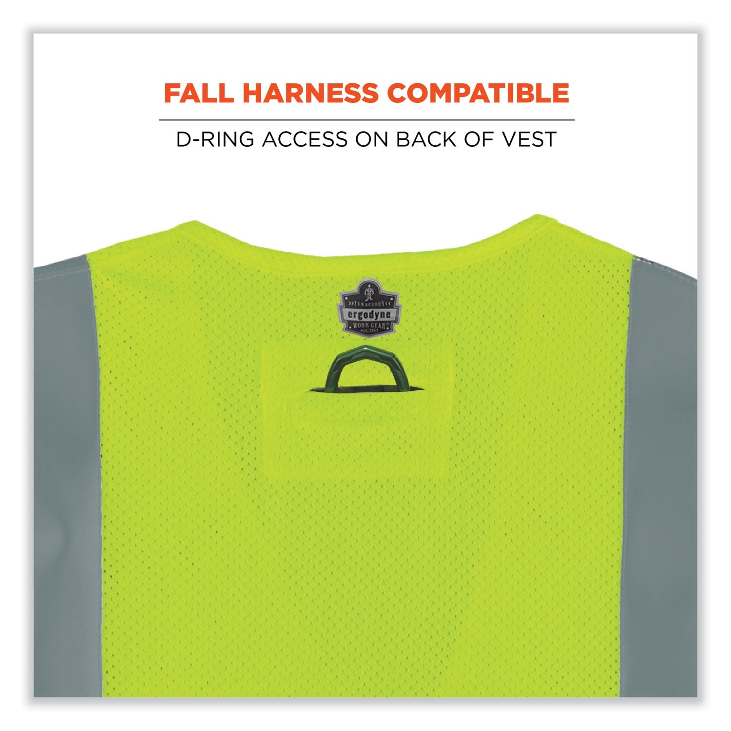 ergodyne® GloWear 8263FRHL Class 2 FR Safety Economy Hook and Loop Vest, Modacrylic Mesh/Cotton, Large/X-Large, Lime