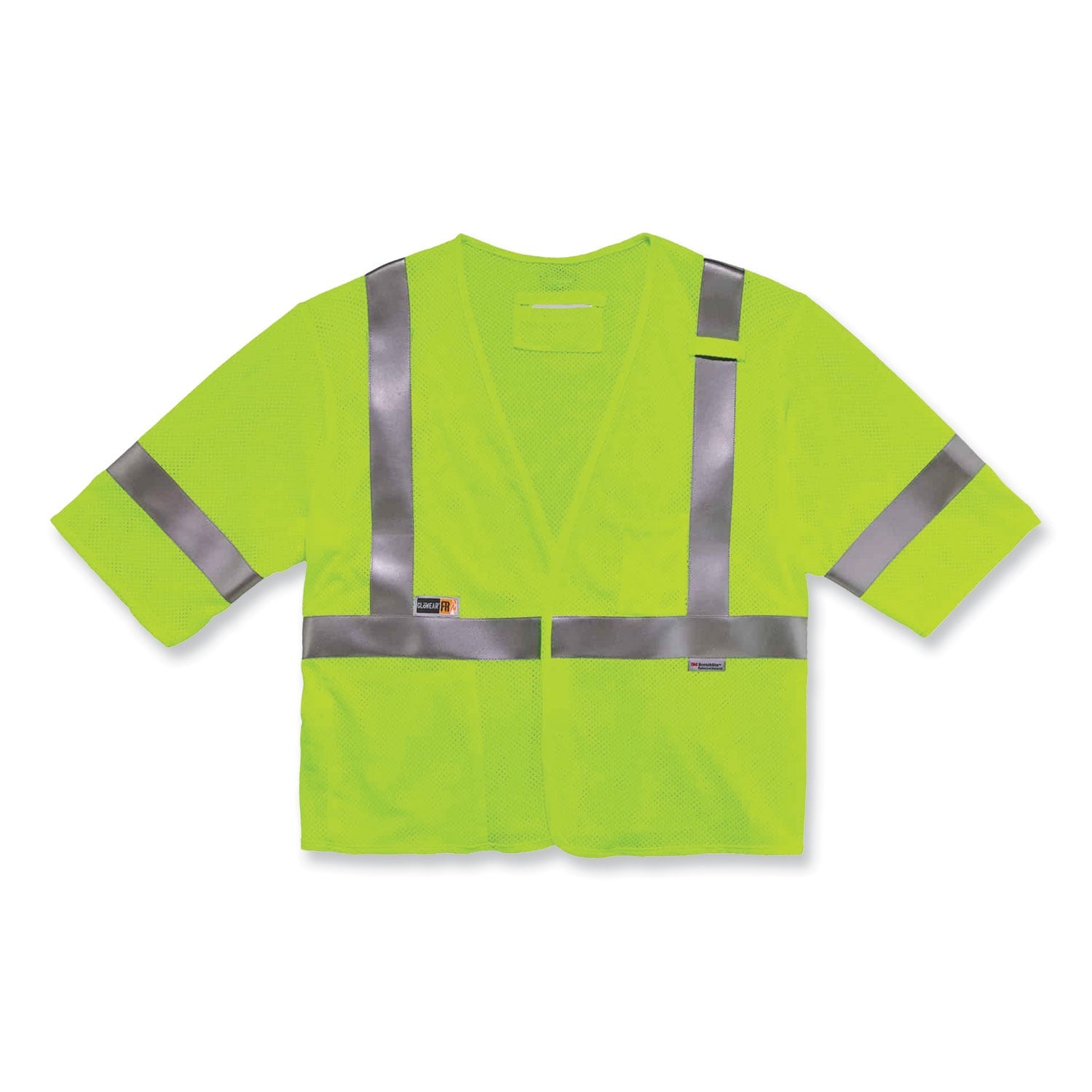 ergodyne® GloWear 8356FRHL Class 3 FR Hook and Loop Safety Vest with Sleeves, Modacrylic, Small/Medium, Lime