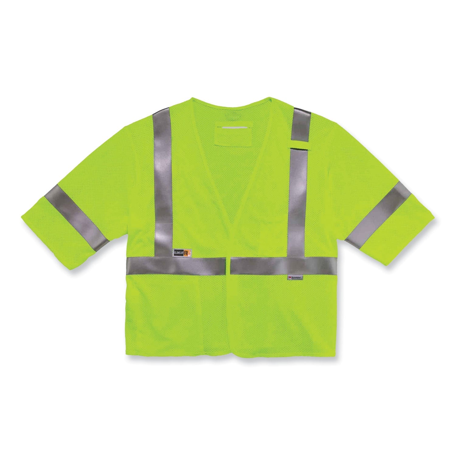 ergodyne® GloWear 8356FRHL Class 3 FR Hook and Loop Safety Vest with Sleeves, Modacrylic, Large/X-Large, Lime