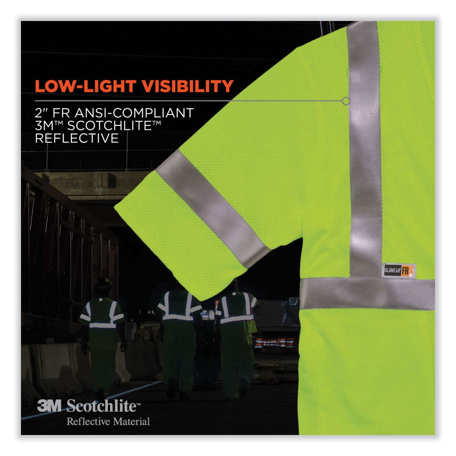 ergodyne® GloWear 8356FRHL Class 3 FR Hook and Loop Safety Vest with Sleeves, Modacrylic, Large/X-Large, Lime