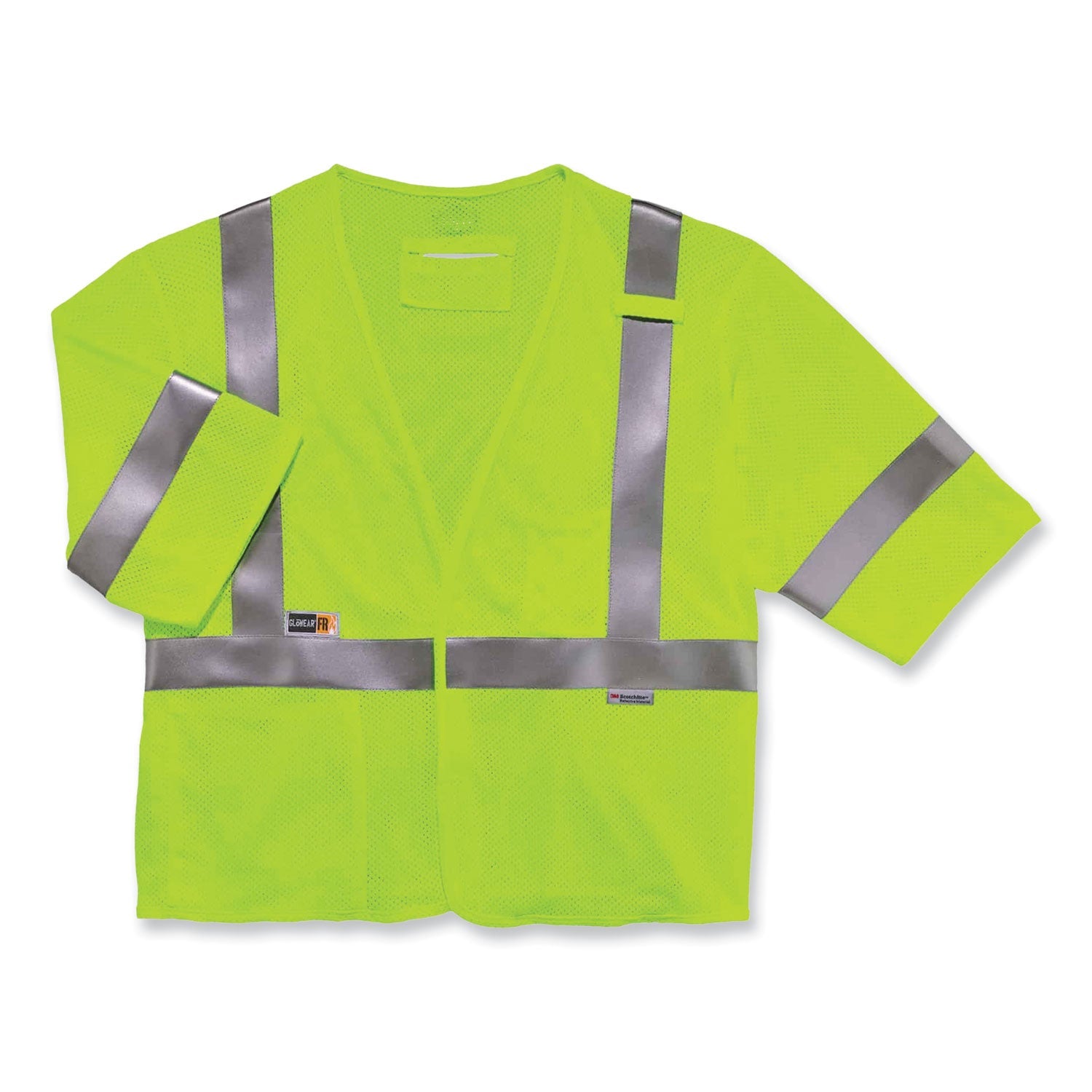 ergodyne® GloWear 8356FRHL Class 3 FR Hook and Loop Safety Vest with Sleeves, Modacrylic, 2X-Large/3X-Large, Lime