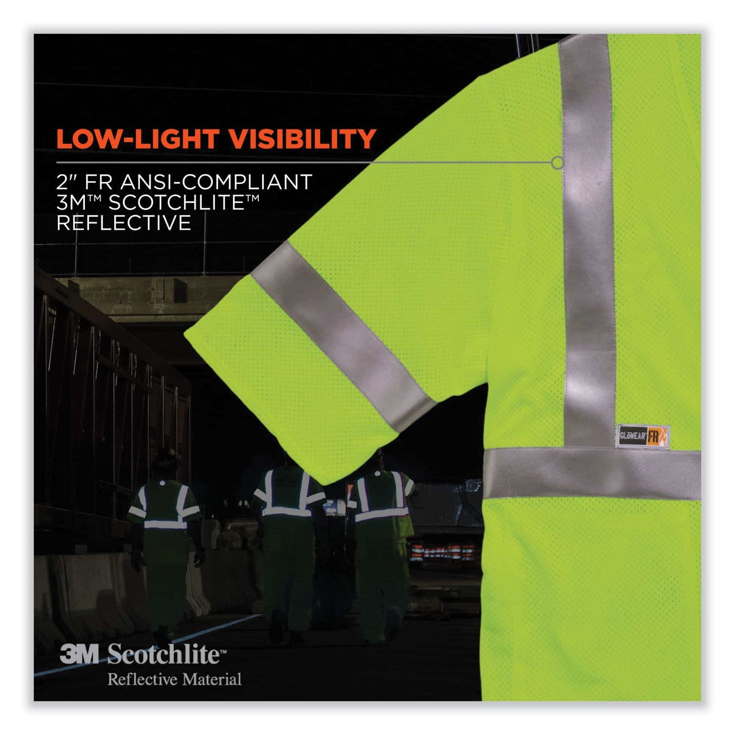 ergodyne® GloWear 8356FRHL Class 3 FR Hook and Loop Safety Vest with Sleeves, Modacrylic, 4X-Large/5X-Large, Lime