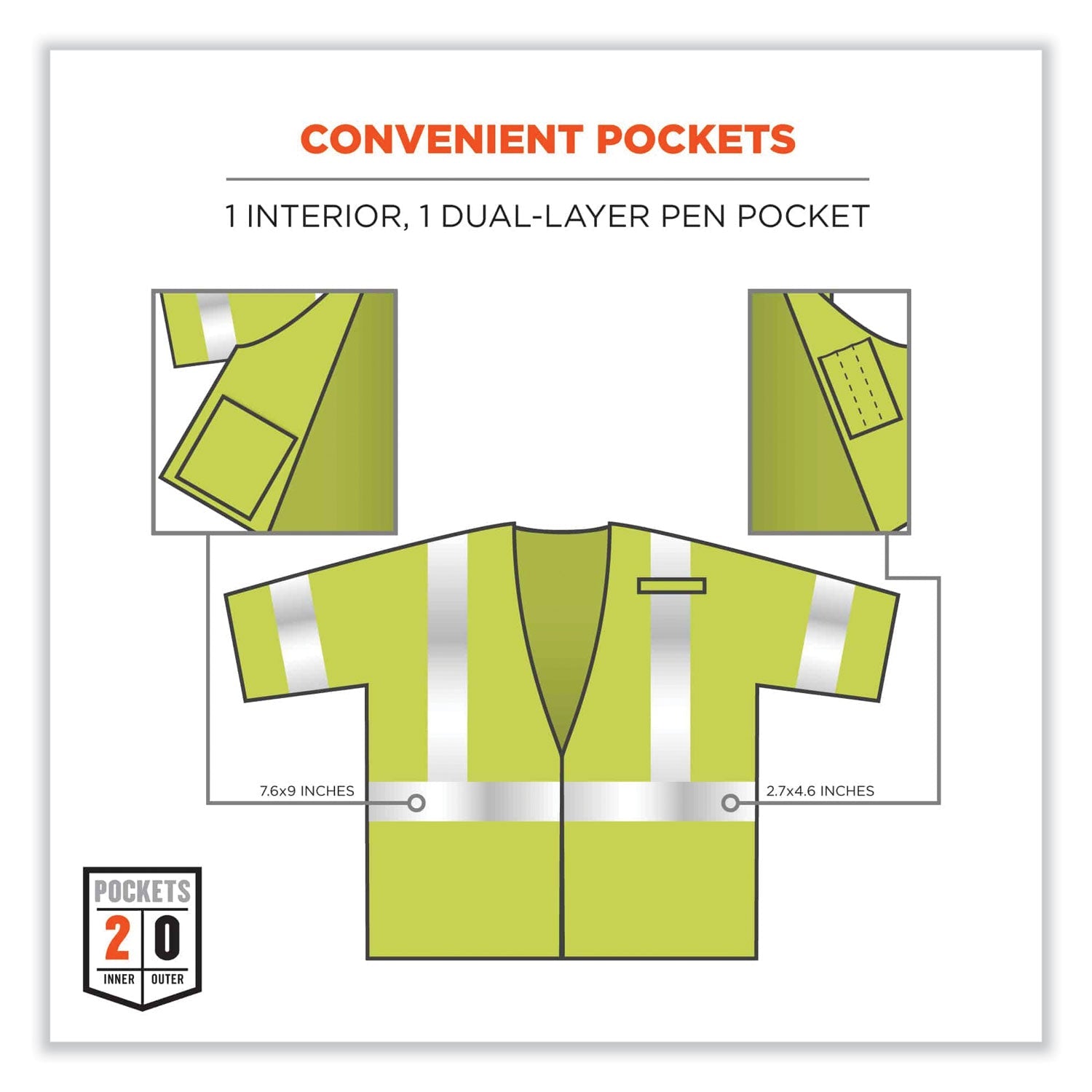 ergodyne® GloWear 8356FRHL Class 3 FR Hook and Loop Safety Vest with Sleeves, Modacrylic, 4X-Large/5X-Large, Lime