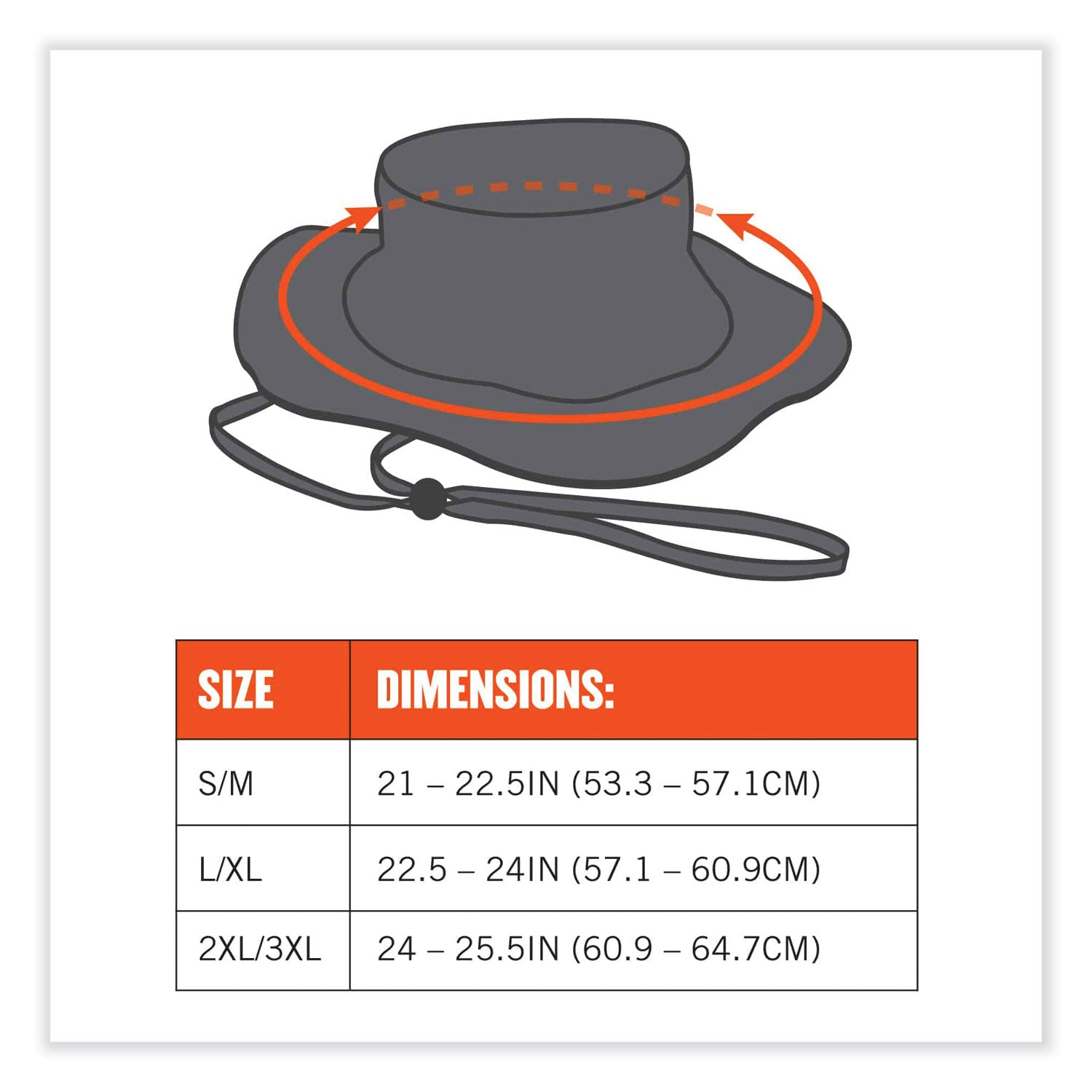 ergodyne® GloWear 8935 Hi-Vis Ranger Sun Hat, Polyester, Small/Medium, Orange