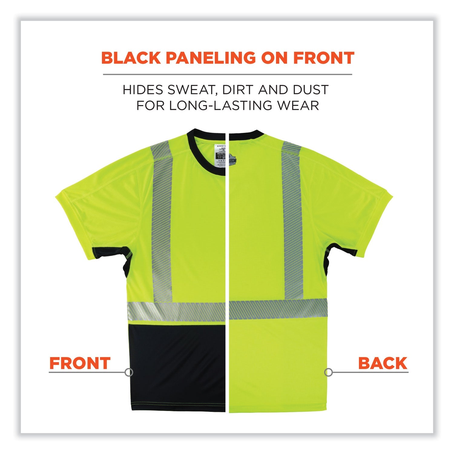 ergodyne® GloWear 8283BK Class 2 Lightweight Performance Hi-Vis T-Shirt, Polyester, 5X-Large, Lime
