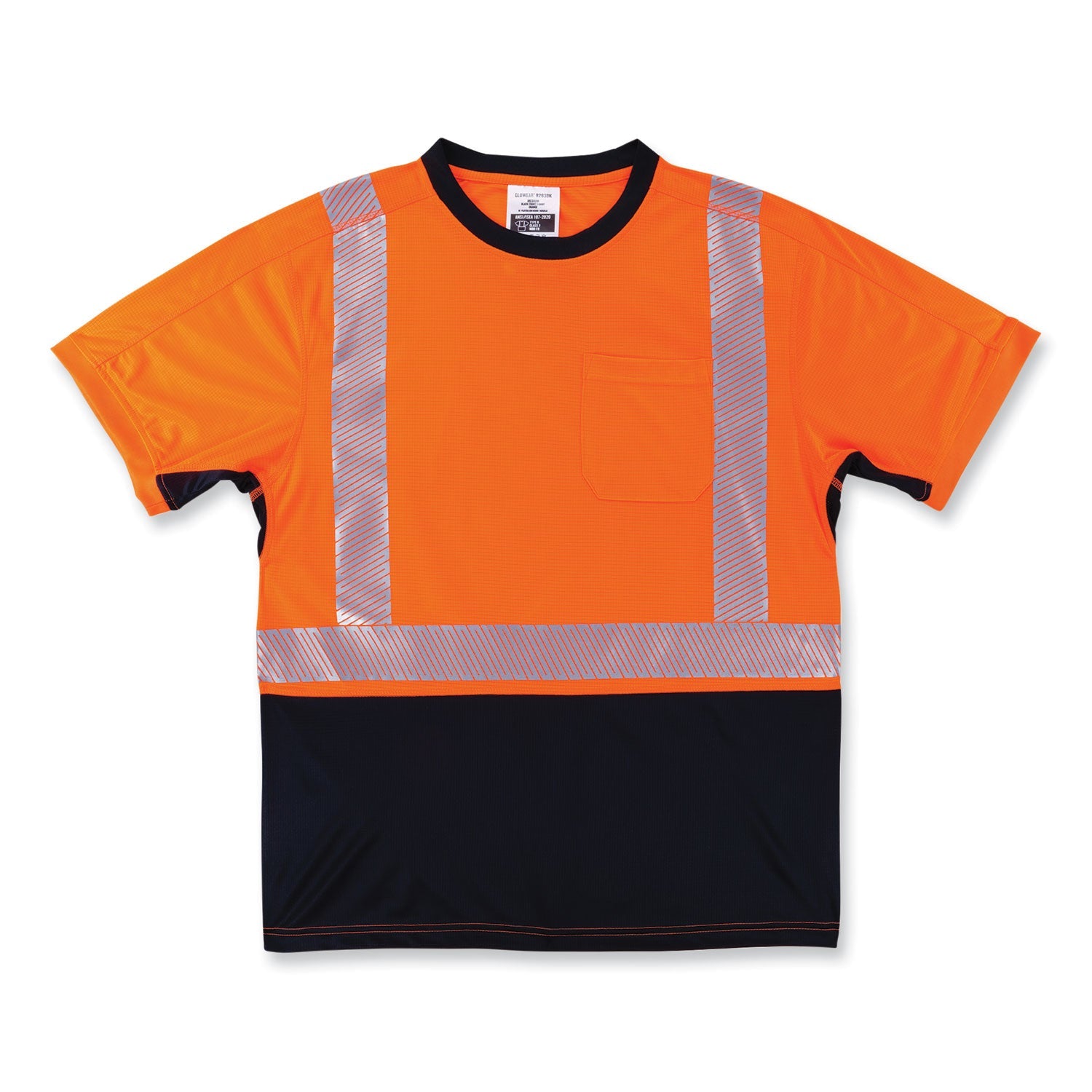 ergodyne® GloWear 8283BK Class 2 Lightweight Performance Hi-Vis T-Shirt, Polyester, Medium, Orange