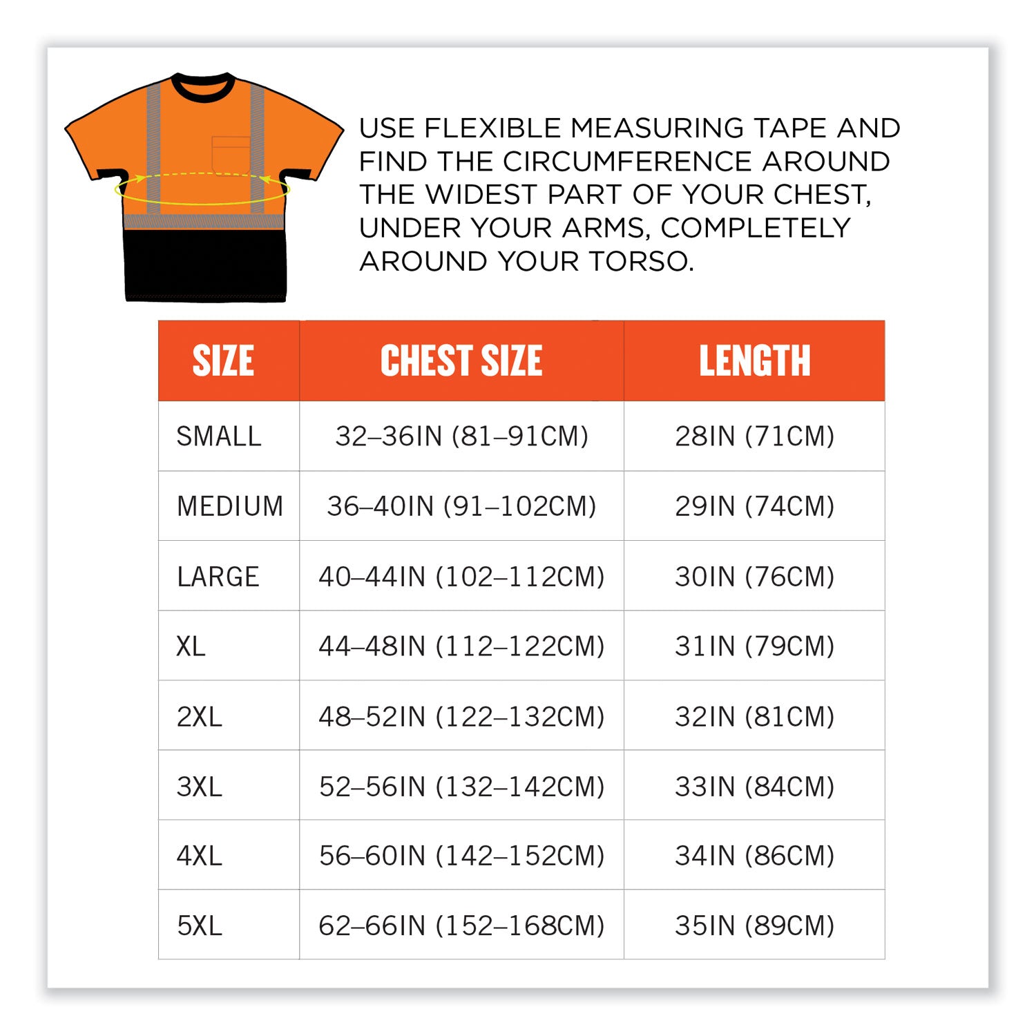 ergodyne® GloWear 8283BK Class 2 Lightweight Performance Hi-Vis T-Shirt, Polyester, 5X-Large, Orange