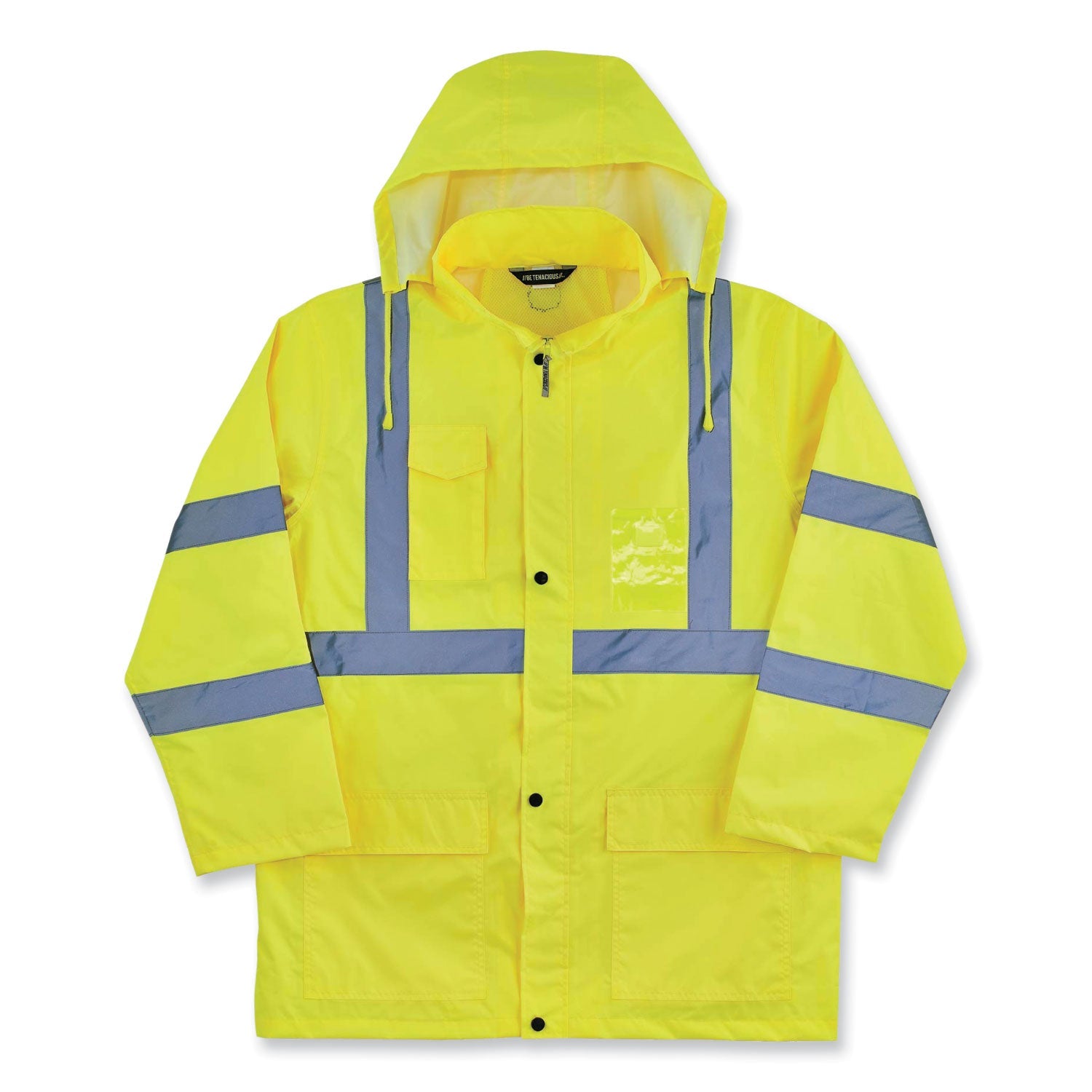 ergodyne® GloWear 8366 Class 3 Lightweight Hi-Vis Rain Jacket, Polyester, Medium, Lime