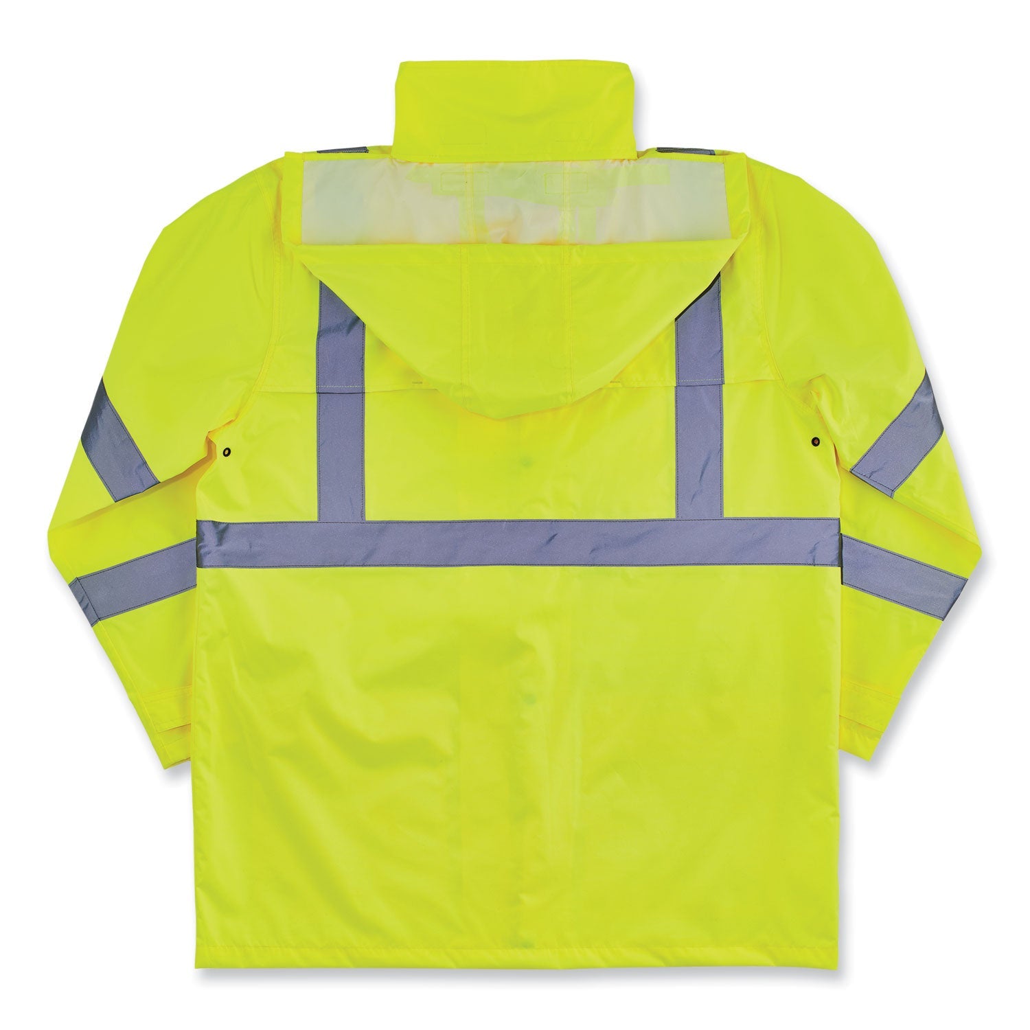 ergodyne® GloWear 8366 Class 3 Lightweight Hi-Vis Rain Jacket, Polyester, Large, Lime