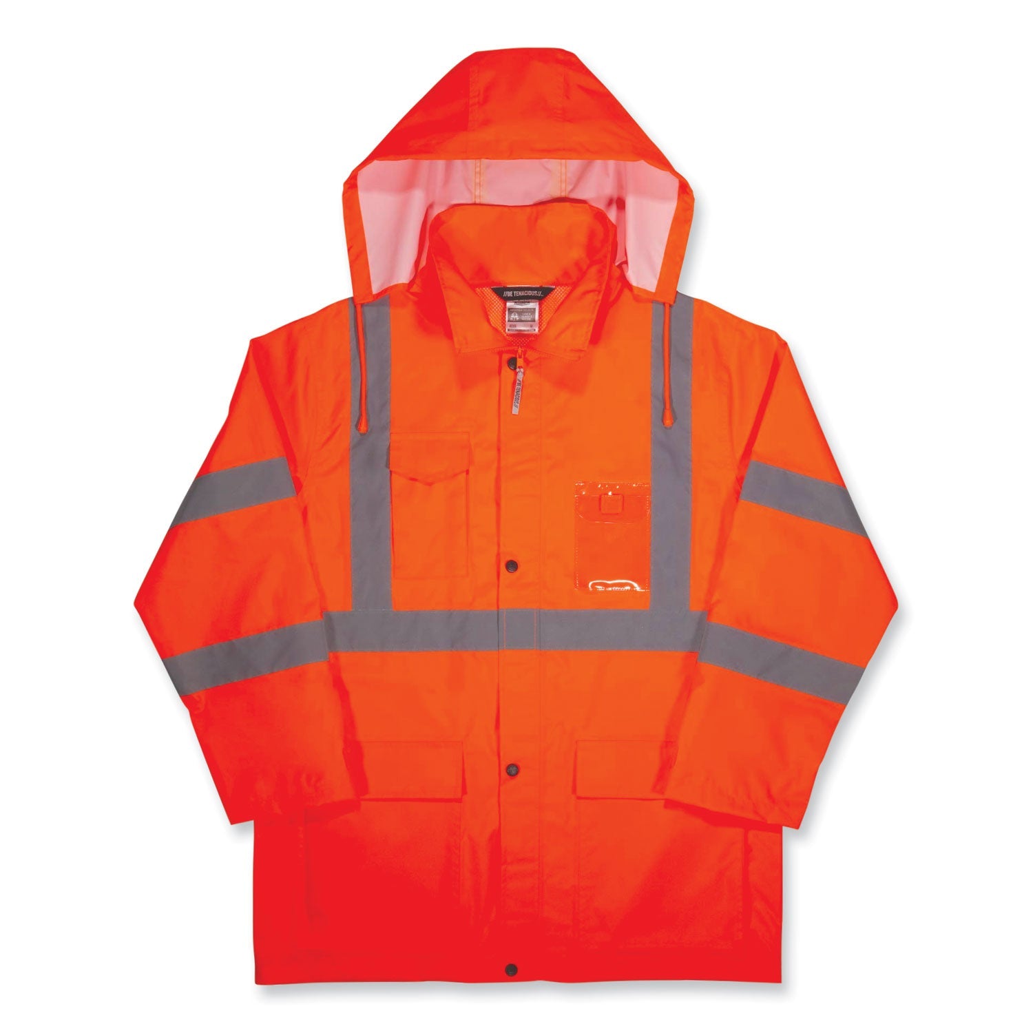ergodyne® GloWear 8366 Class 3 Lightweight Hi-Vis Rain Jacket, Polyester, 4X-Large, Orange