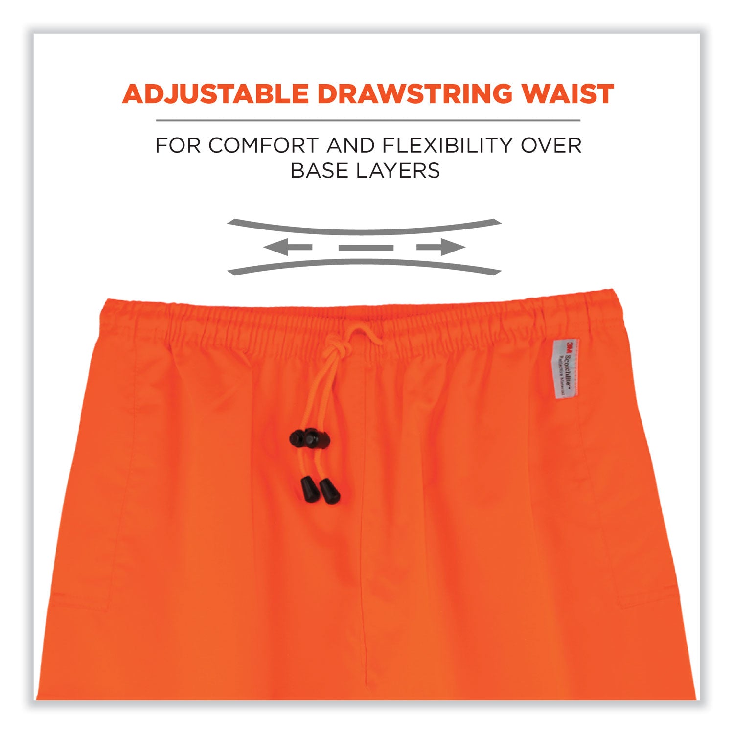 ergodyne® GloWear 8915 Class E Hi-Vis Rain Pants, Medium, Orange
