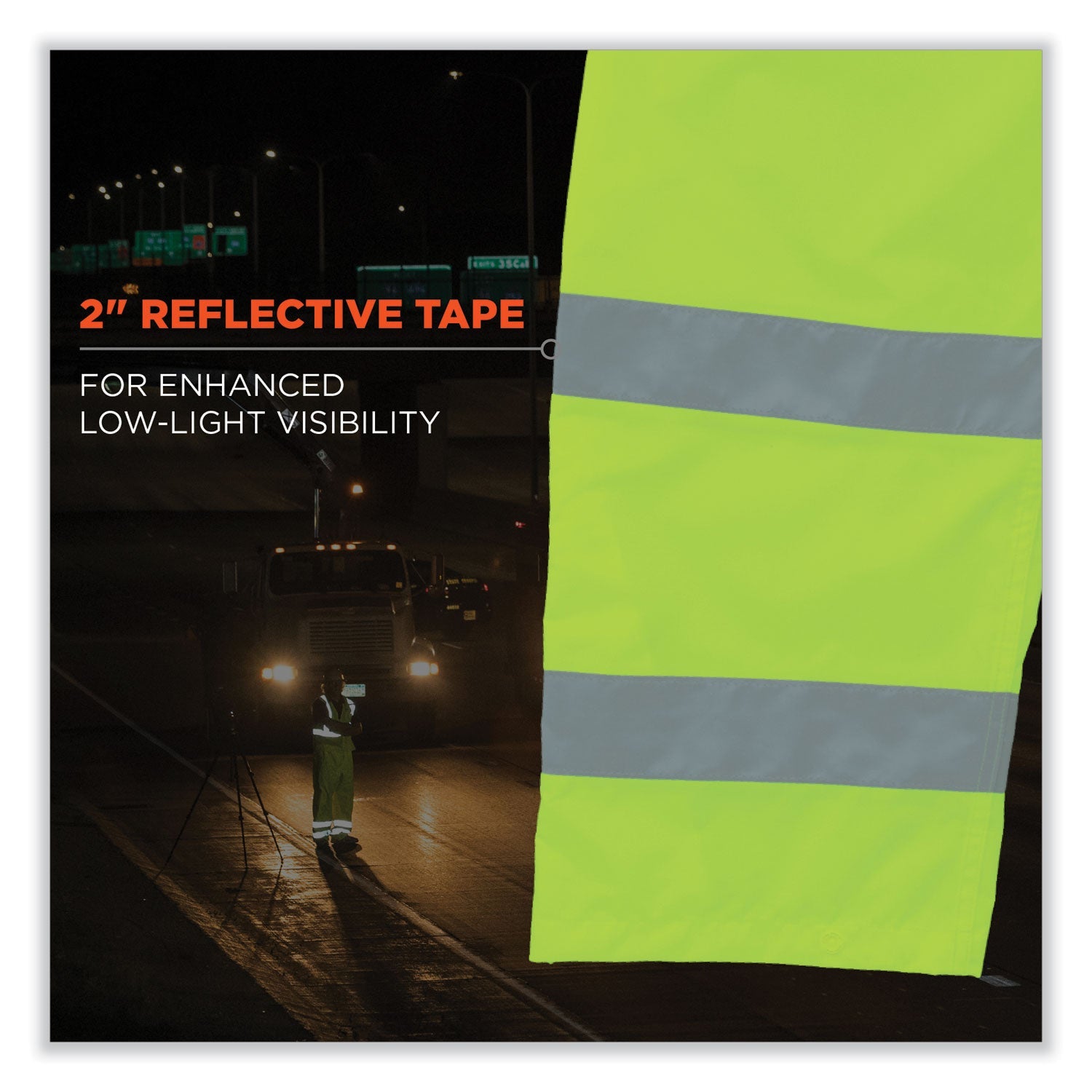 ergodyne® GloWear 8915 Class E Hi-Vis Rain Pants, Medium, Lime
