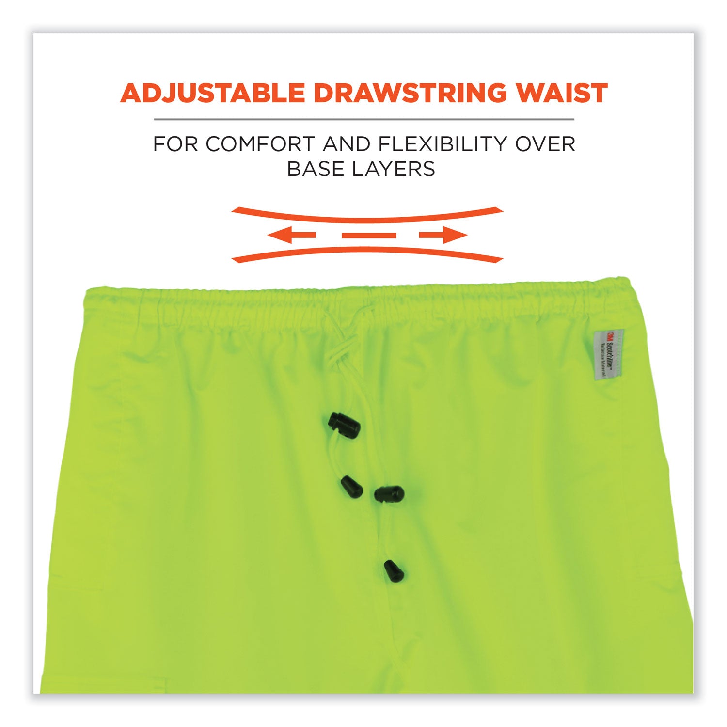 ergodyne® GloWear 8915 Class E Hi-Vis Rain Pants, Medium, Lime