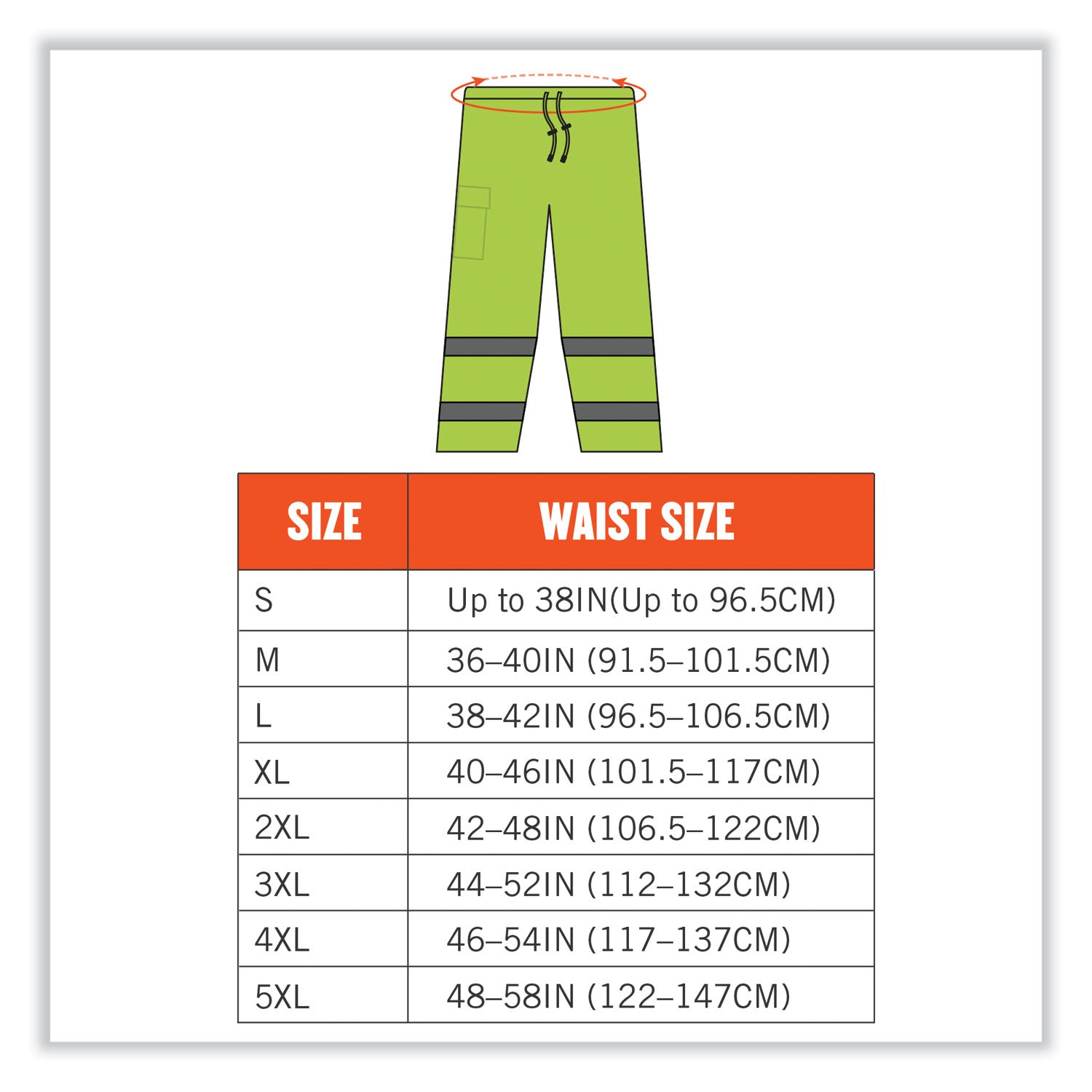 ergodyne® GloWear 8915 Class E Hi-Vis Rain Pants, 4X-Large, Lime