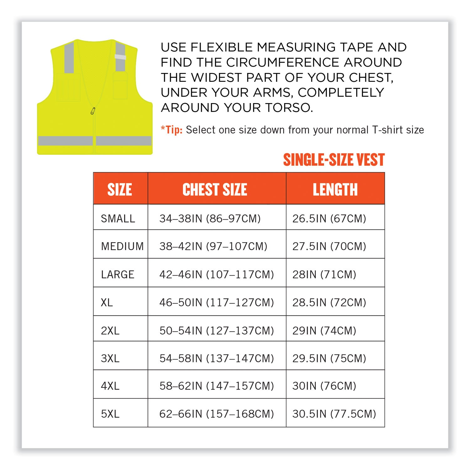 ergodyne® GloWear 8249Z-S Single Size Class 2 Economy Surveyors Zipper Vest, Polyester, Large, Lime