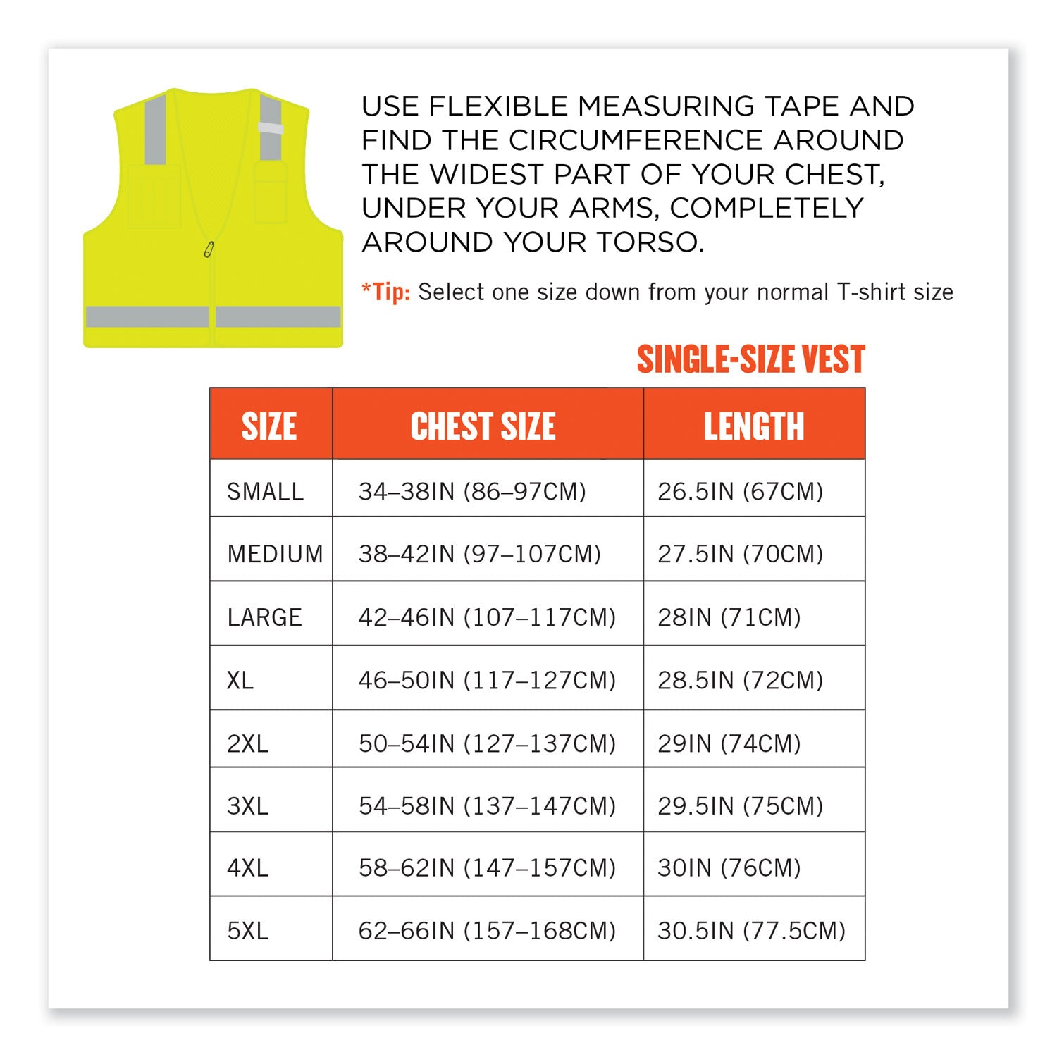 ergodyne® GloWear 8249Z-S Single Size Class 2 Economy Surveyors Zipper Vest, Polyester, 4X-Large, Lime