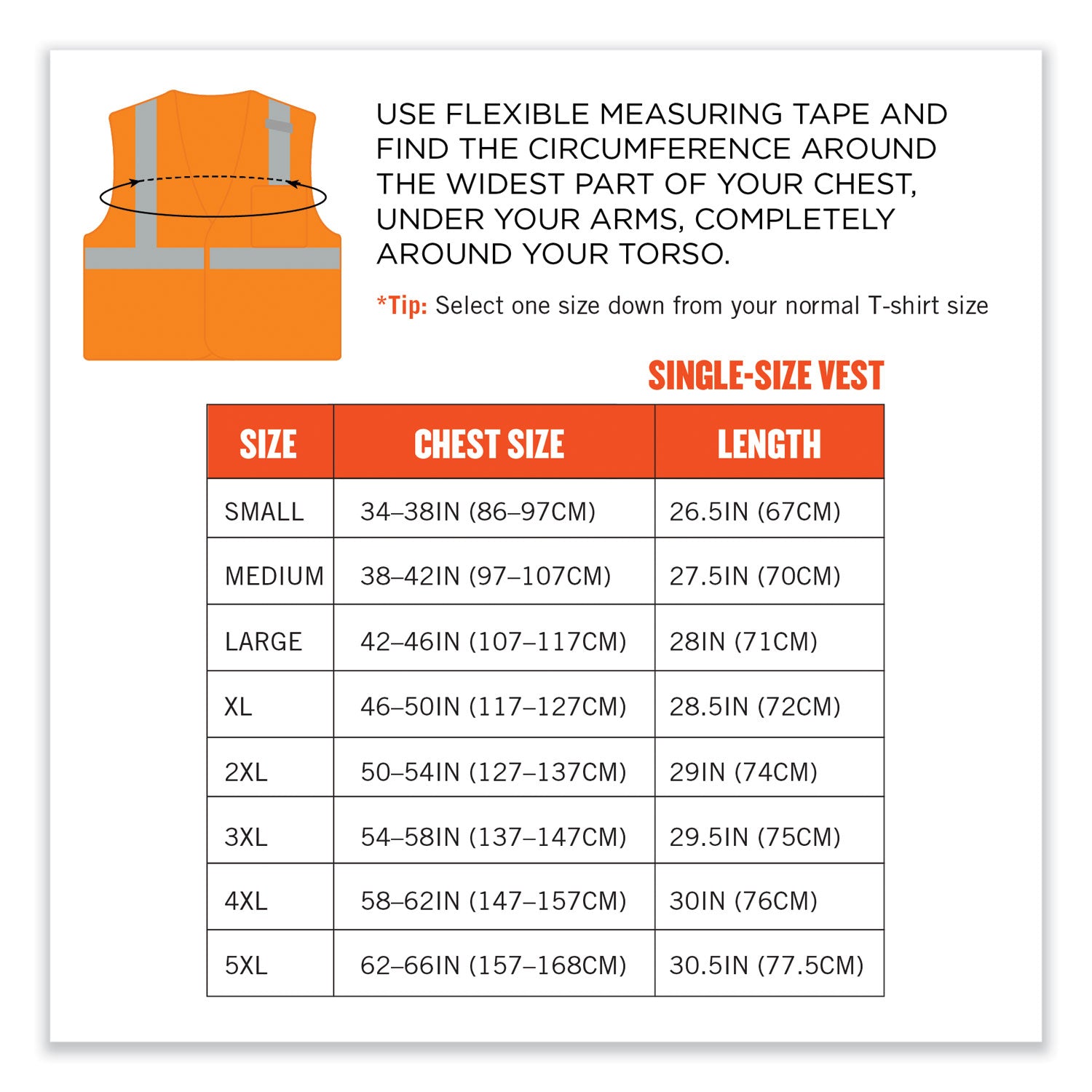 ergodyne® GloWear 8210HL-S Single Size Class 2 Economy Mesh Vest, Polyester, 3X-Large, Orange