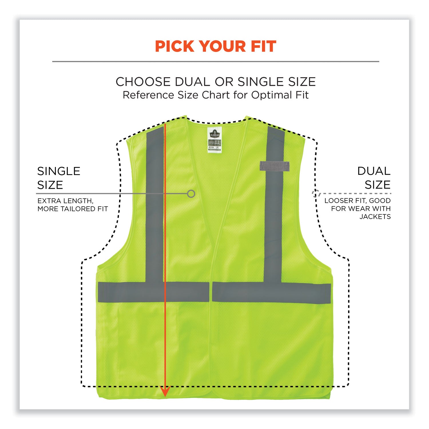 ergodyne® GloWear 8215BA-S Single Size Class 2 Economy Breakaway Mesh Vest, Polyester, Small, Lime