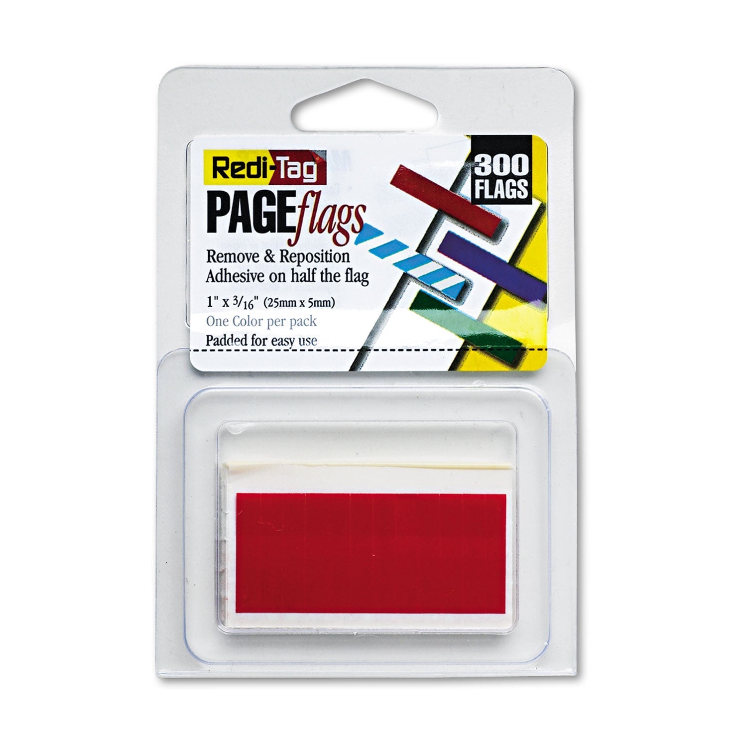 Redi-Tag® Removable/reusable Page Flags, Red, 300/pack