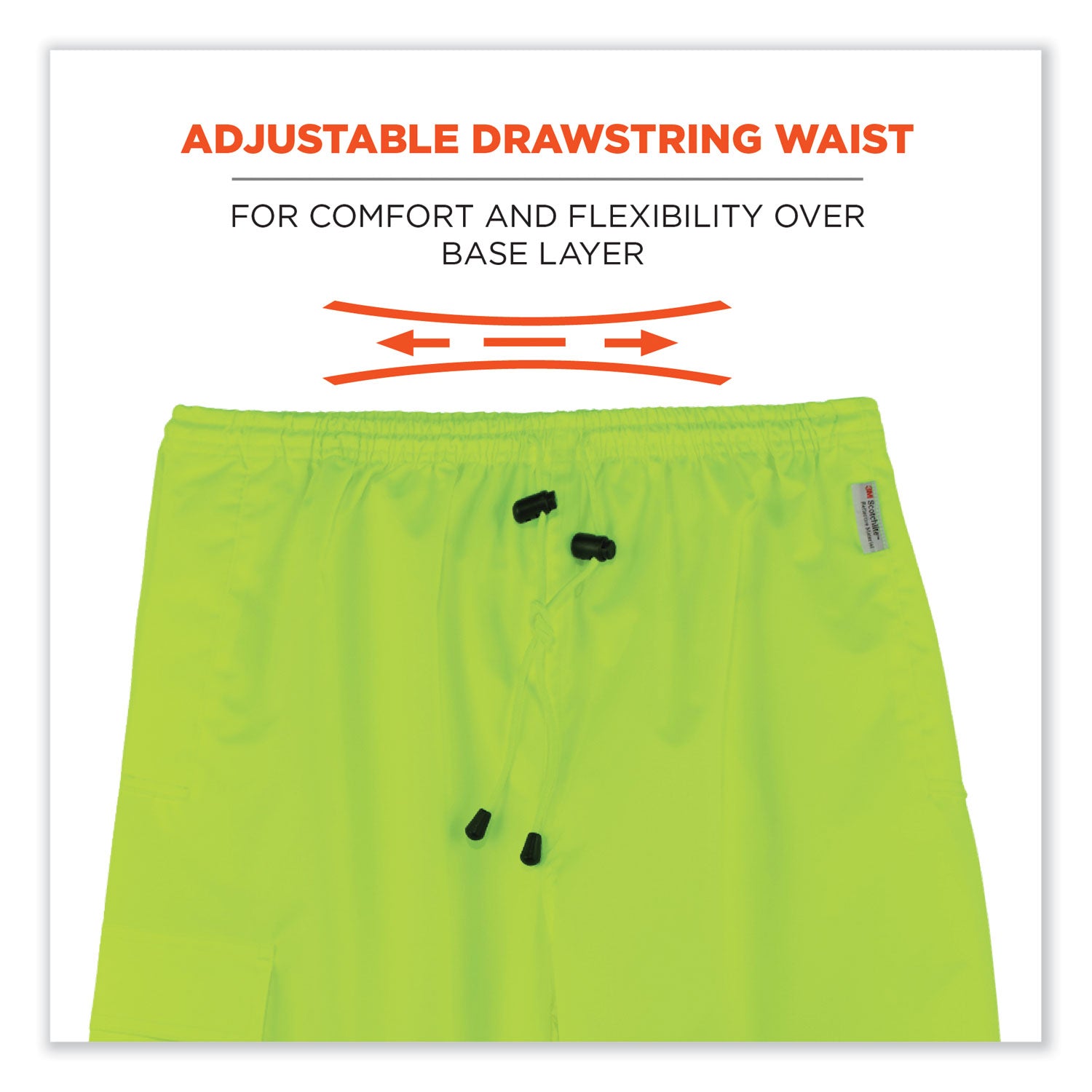 ergodyne® GloWear 8915BK Class E Hi-Vis Rain Pants Black Bottom, 3X-Large, Lime