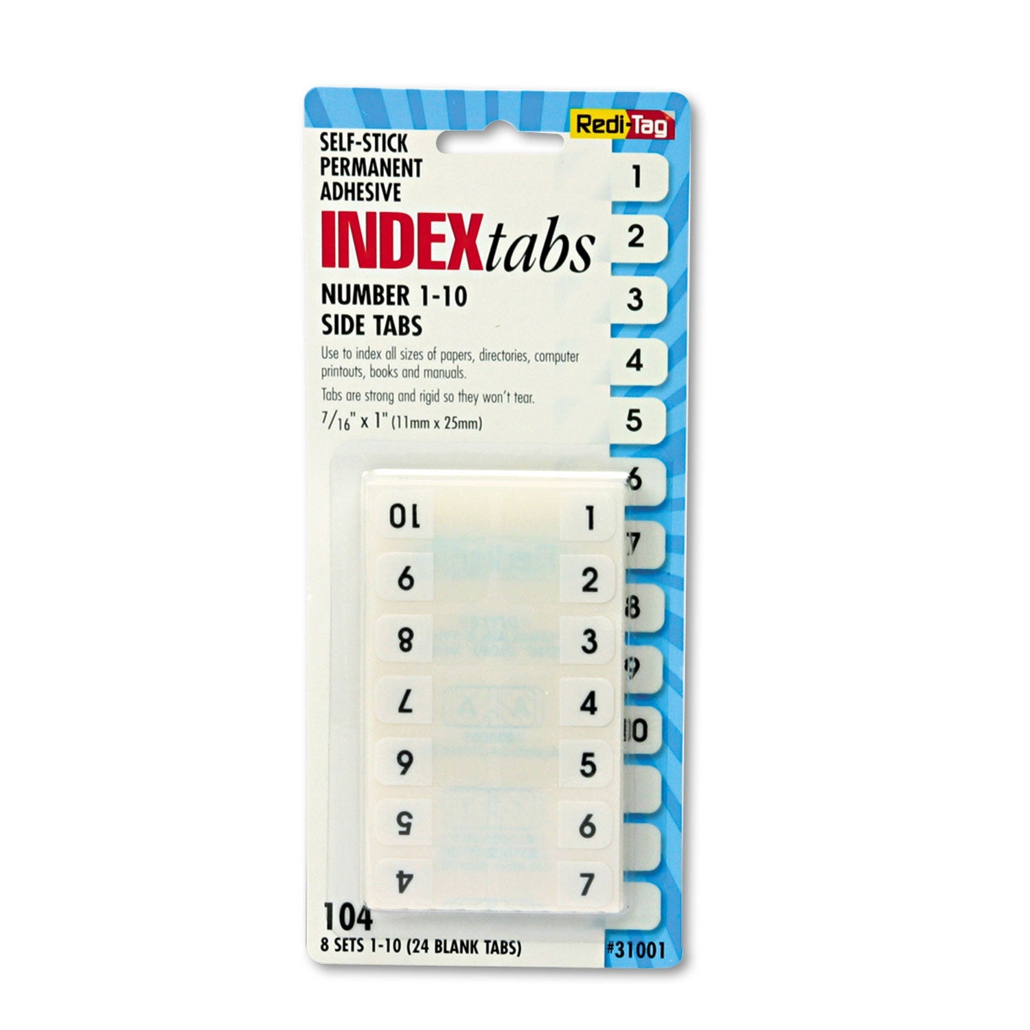 Legal Index Tabs | Numeric 1-10 | Redi-Tag®