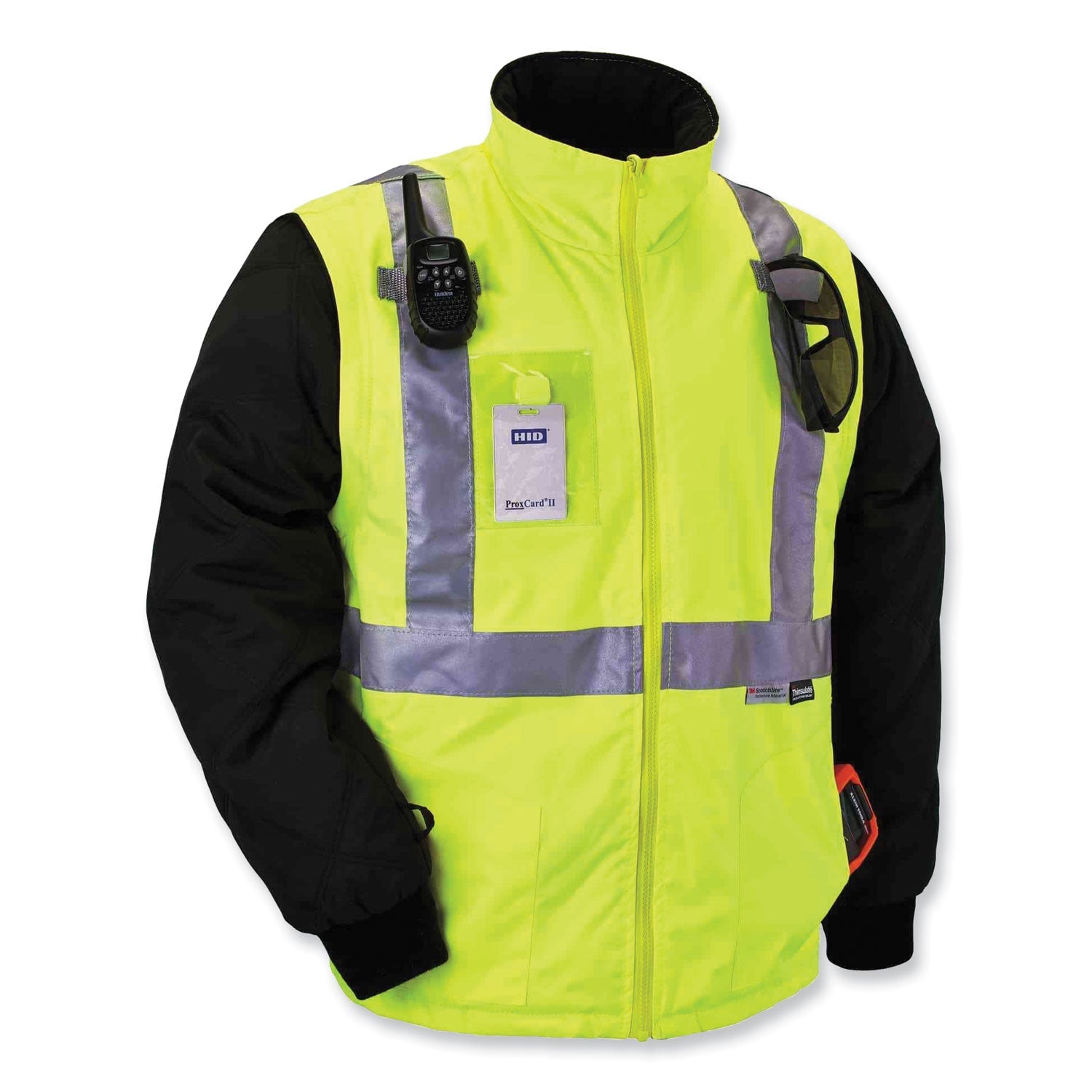 ergodyne® GloWear 8287 Class 2 Hi-Vis Jacket with Removable Sleeves, 5X-Large, Lime