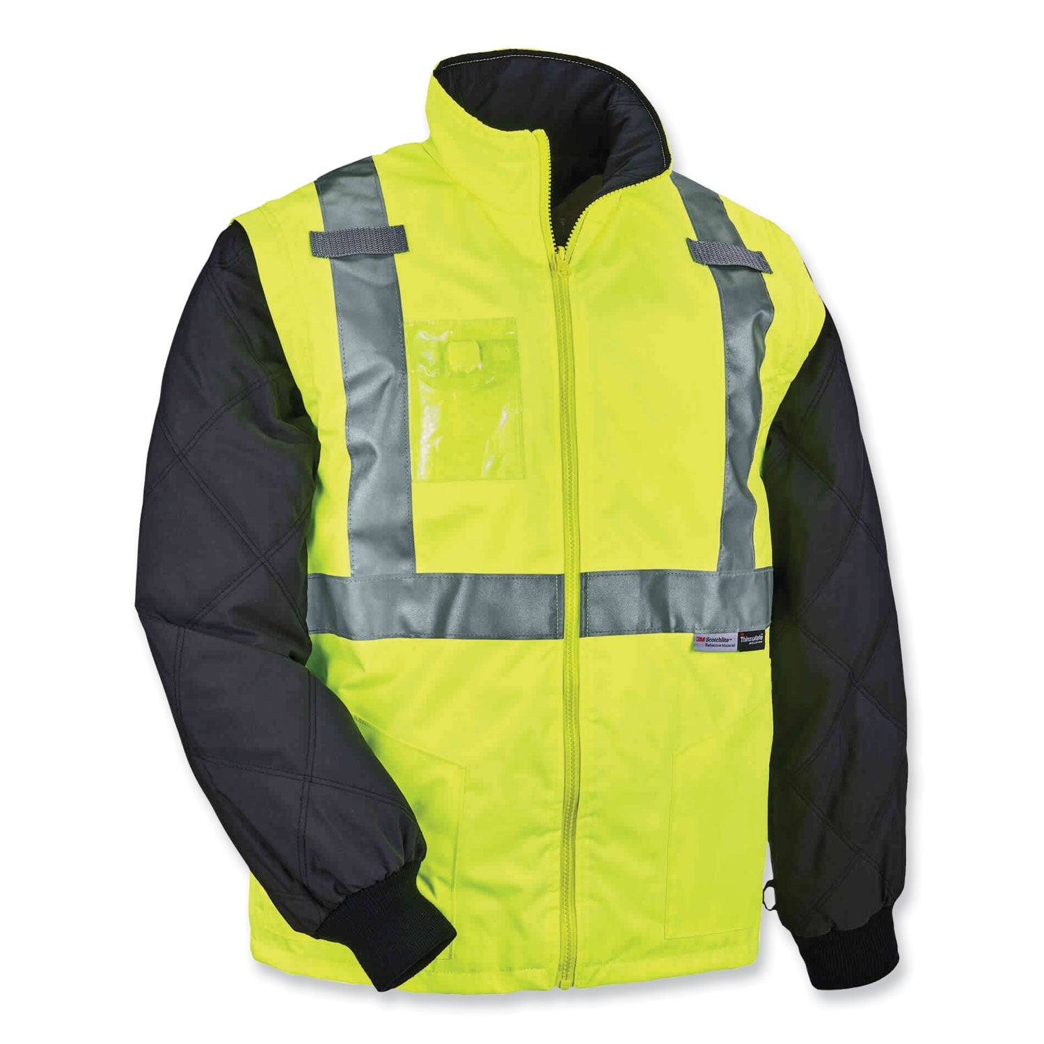 ergodyne® GloWear 8287 Class 2 Hi-Vis Jacket with Removable Sleeves, 5X-Large, Lime