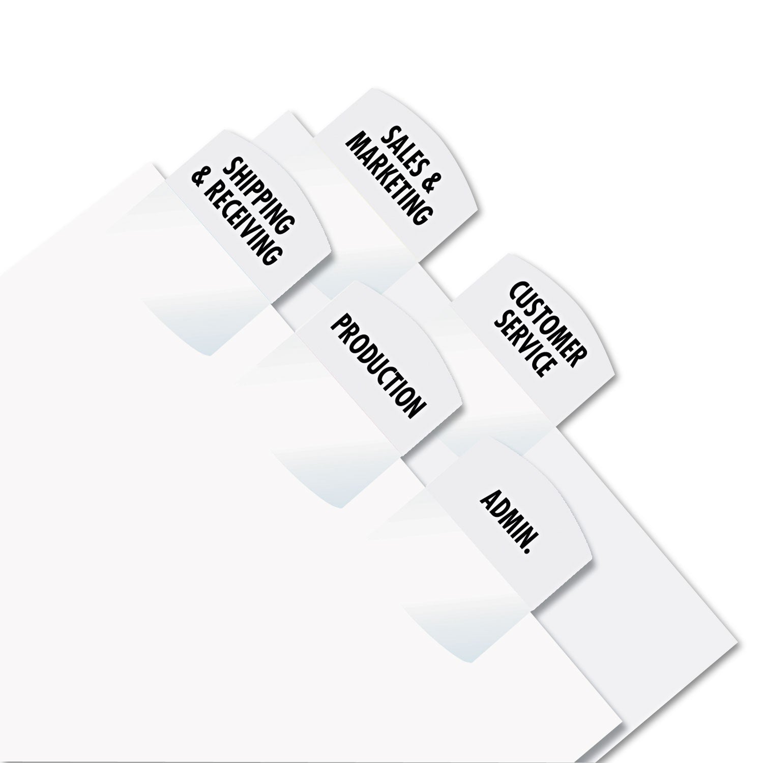 Redi-Tag® Laser Printable Index Tabs, 1/5-Cut, White, 1.13" Wide, 375/Pack