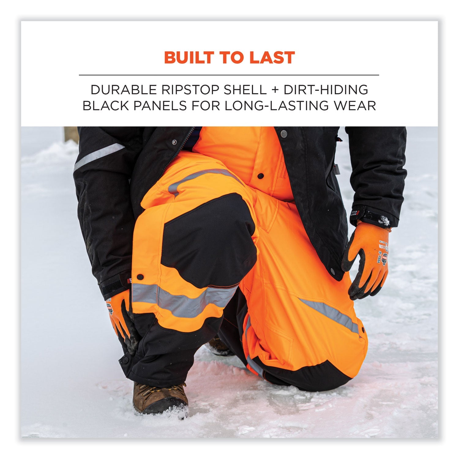 ergodyne® GloWear 8928 Class E Hi-Vis Insulated Bibs, 5X-Large, Orange