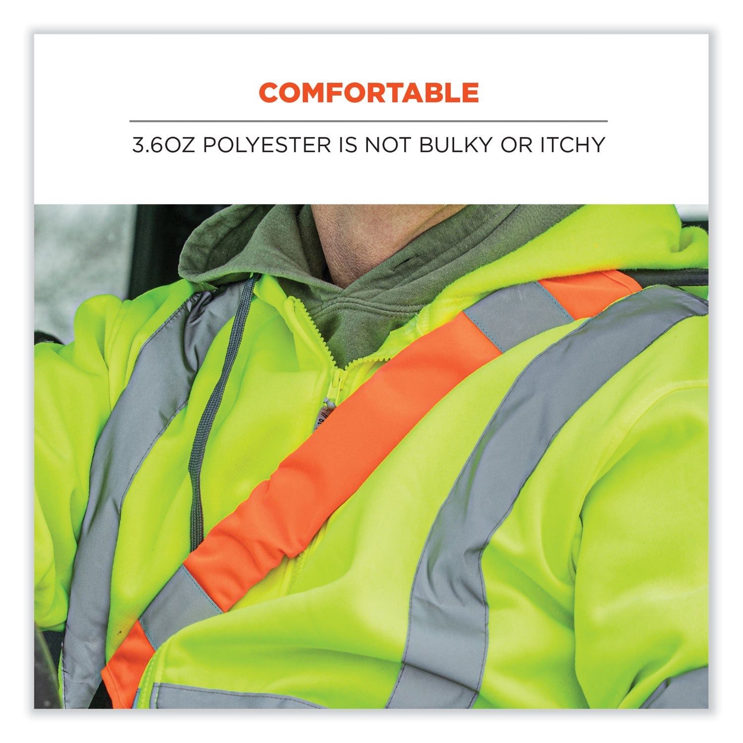 ergodyne® GloWear 8004 Hi-Vis Seat Belt Cover, 6" x 18.5", Lime