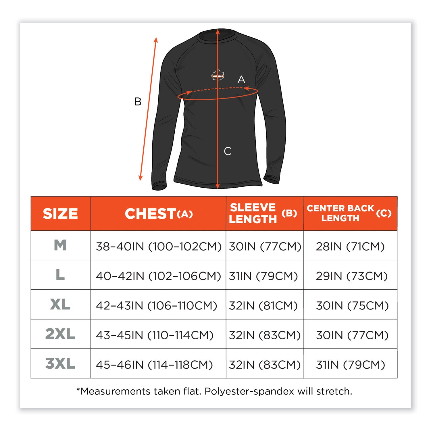 ergodyne® N-Ferno 6436 Long Sleeve Lightweight Base Layer Shirt, 2X-Large, Black - Bloom Skins