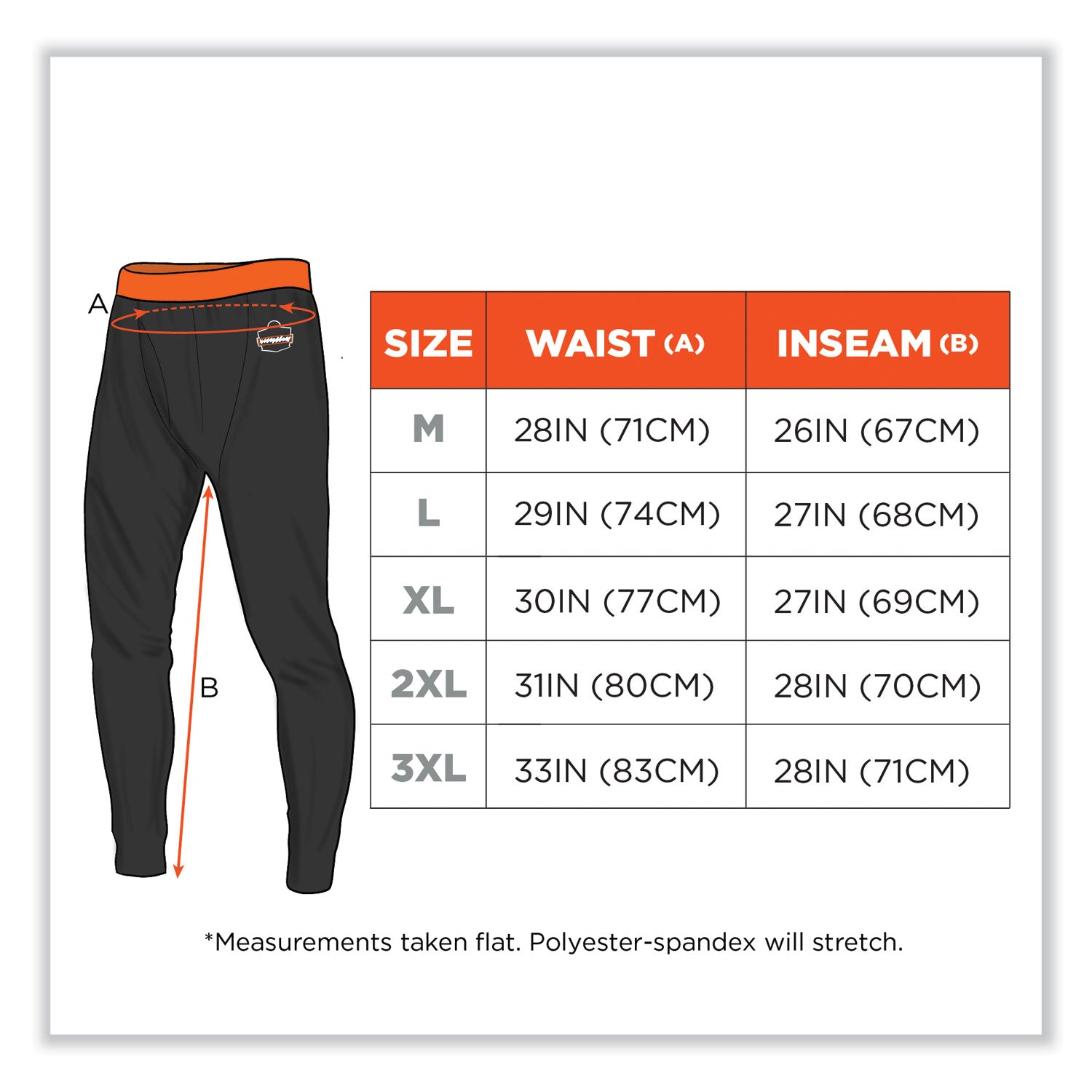 ergodyne® N-Ferno 6480 Midweight Base Layer Pants - 240 g, Large, Black