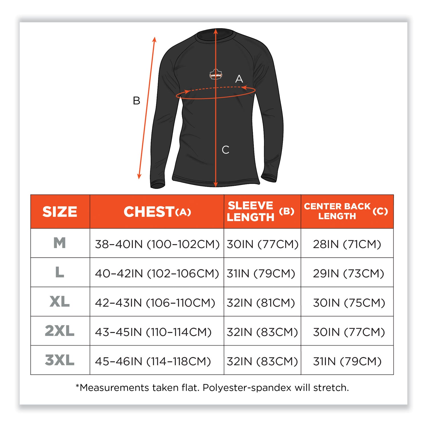 ergodyne® N-Ferno 6436 Long Sleeve Lightweight Base Layer Shirt, X-Large, Black - Bloom Skins