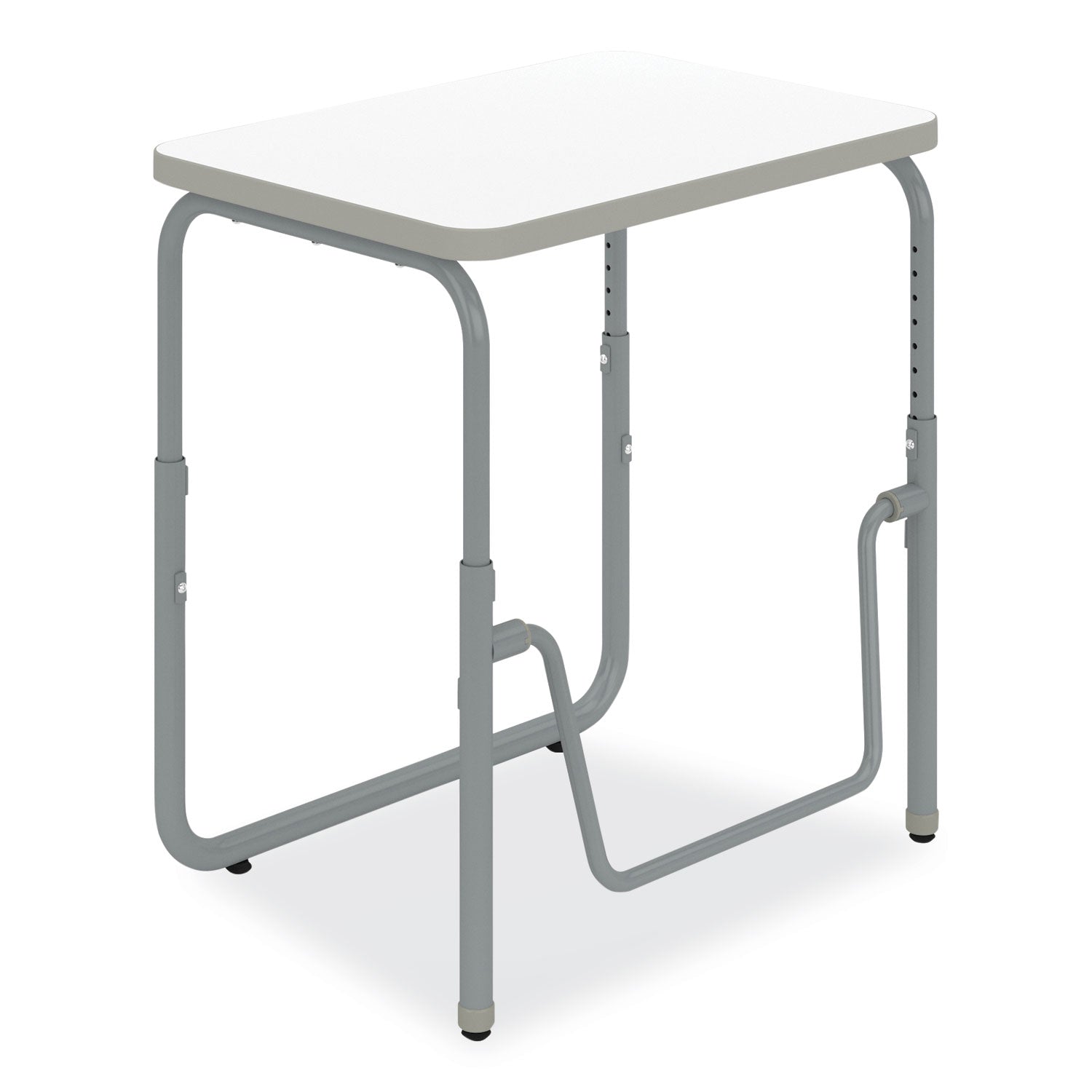 Safco® AlphaBetter 2.0 Height-Adjust Student Desk with Pendulum Bar, 27.75 x 19.75 x 22 to 30, Dry Erase