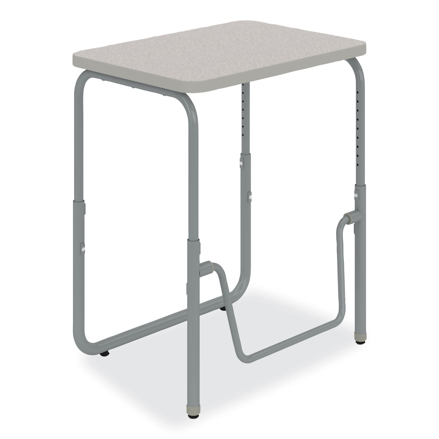 Safco® AlphaBetter 2.0 Height-Adjustable Student Desk with Pendulum Bar, 27.75 x 19.75 x 22 to 30, Pebble Gray