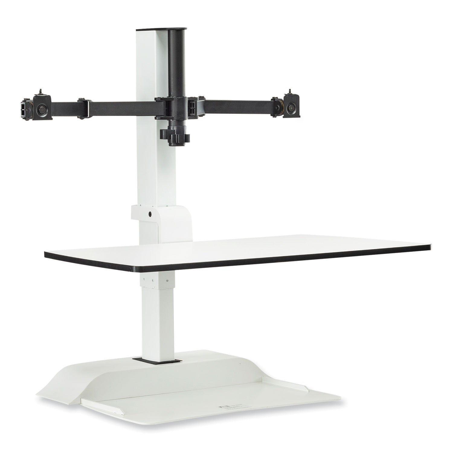 Safco® Soar Electric Desktop Sit/Stand Dual Monitor Arm, For 27" Monitors, White, Supports 10 lbs