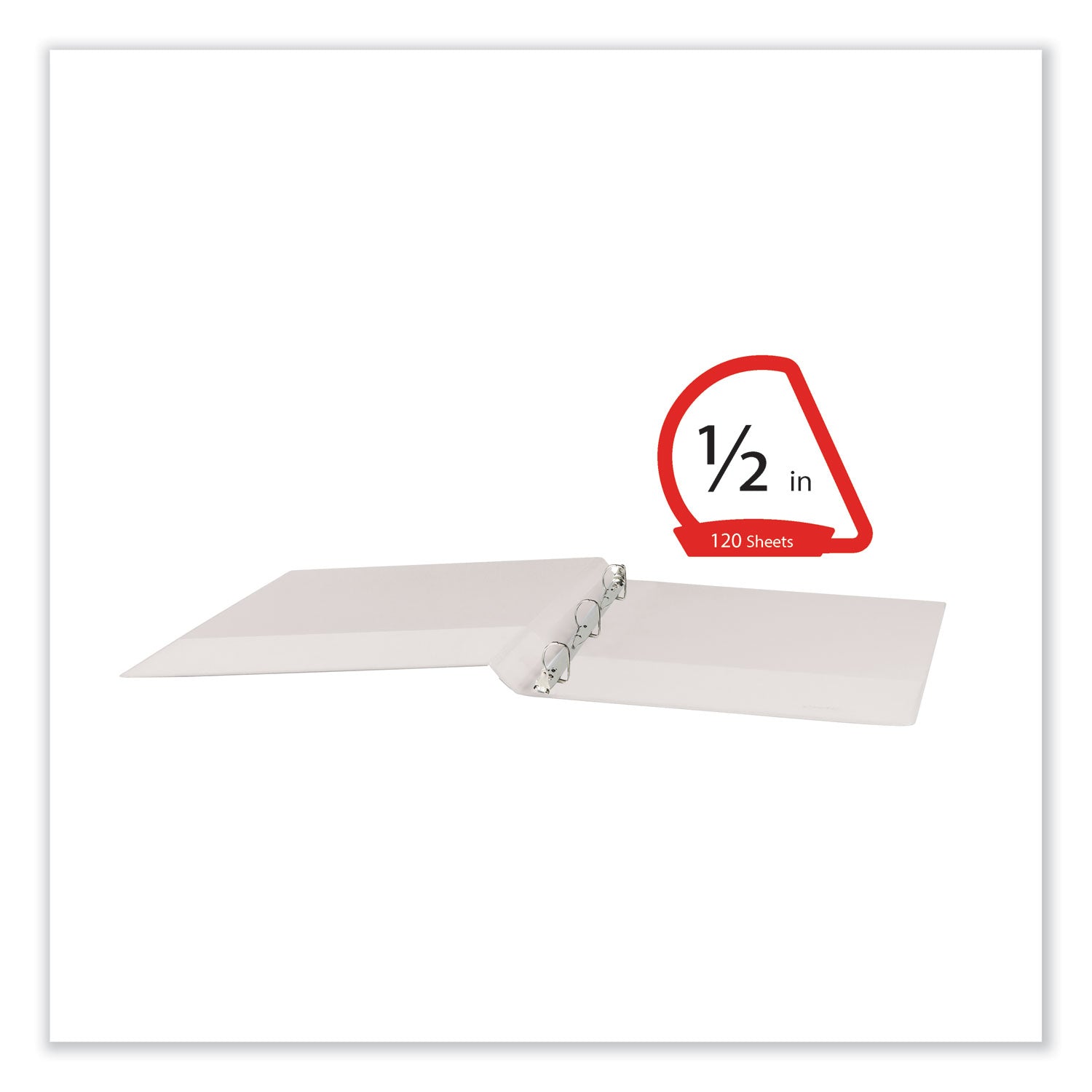 Universal® Slant D-Ring View Binder, 3 Rings, 0.5" Capacity, 11 x 8.5, White