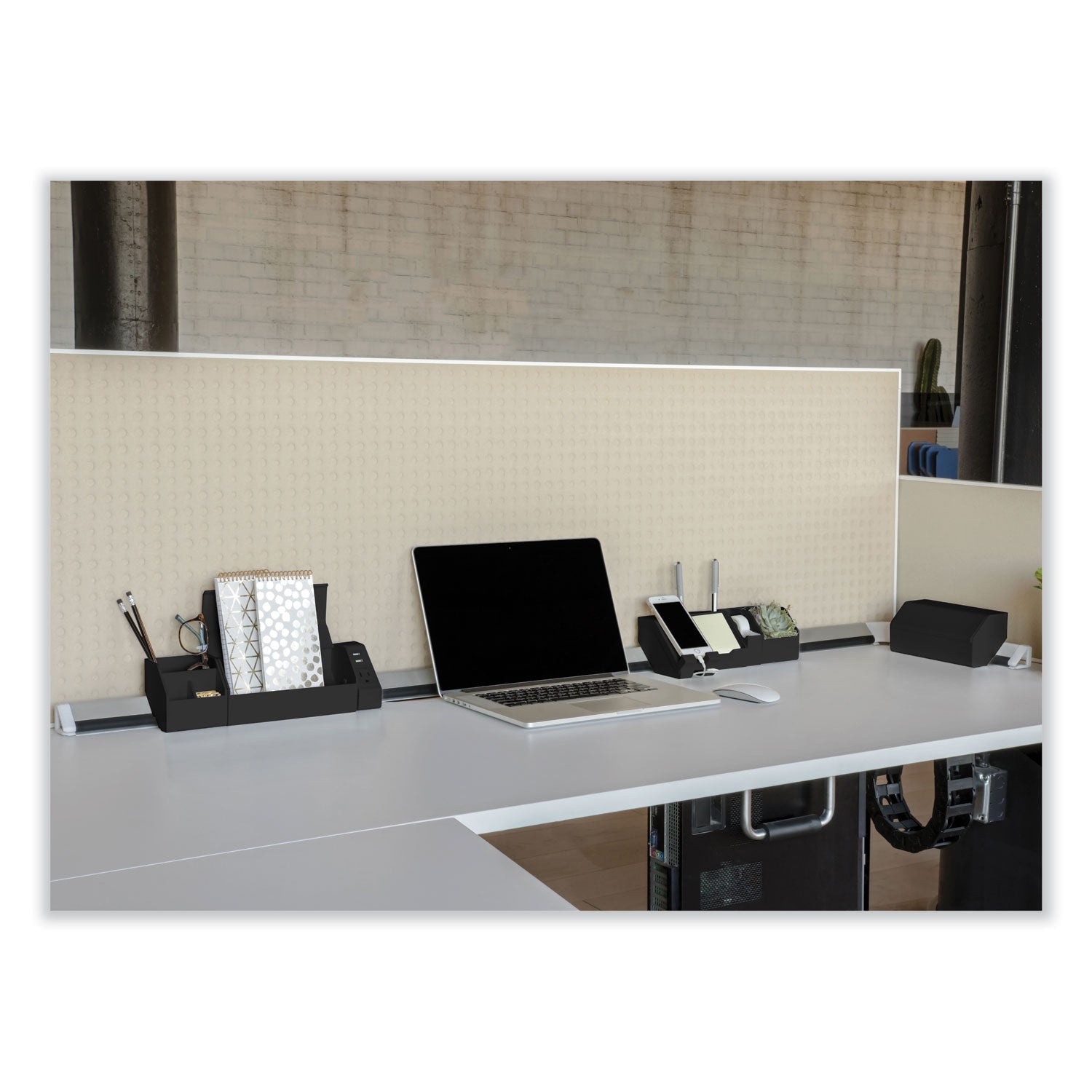 Bostitch® Konnect Desk Organizer and Cable Management 17-Piece Kit, Plastic, Black