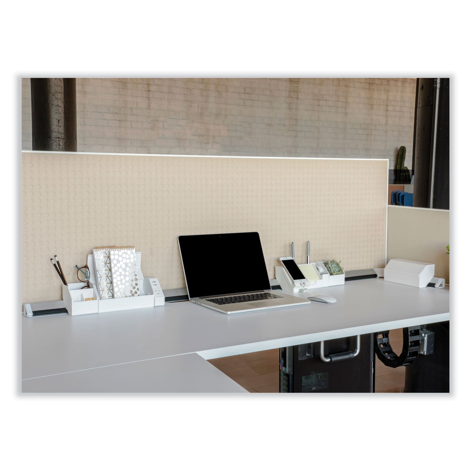Bostitch® Konnect Desk Organizer and Cable Management 17-Piece Kit, Plastic, White