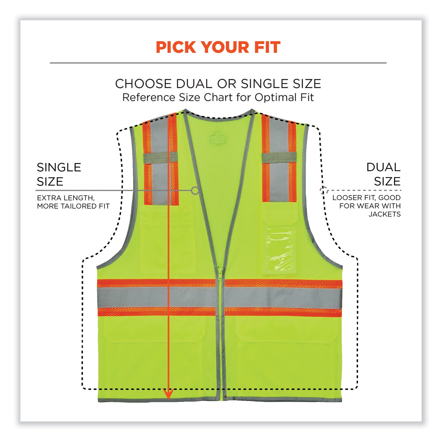 ergodyne® GloWear 8246Z-S Single Size Class 2 Two-Tone Mesh Vest, Polyester, 2X-Large, Lime