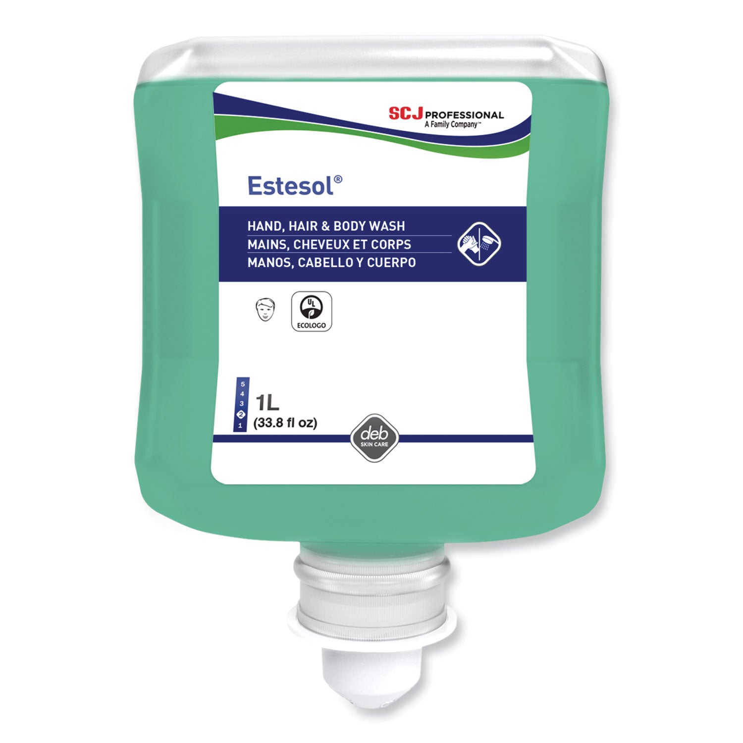 SC Johnson Professional® Estesol Hand, Hair and Body Cleaner Manual Cartridge, Rainforest Scent, 1 L, 6/Carton
