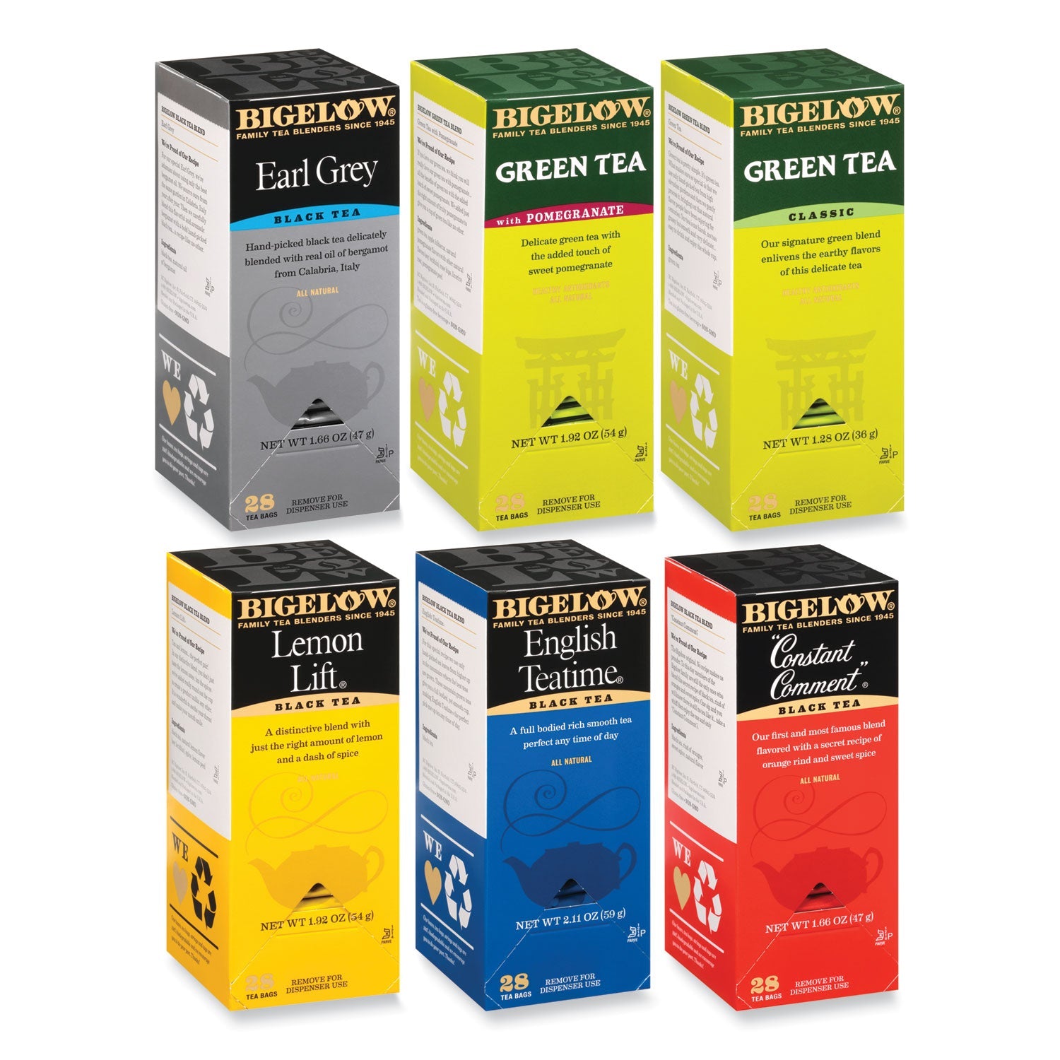 Assorted Tea Packs | 6 Flavors | 168/Carton