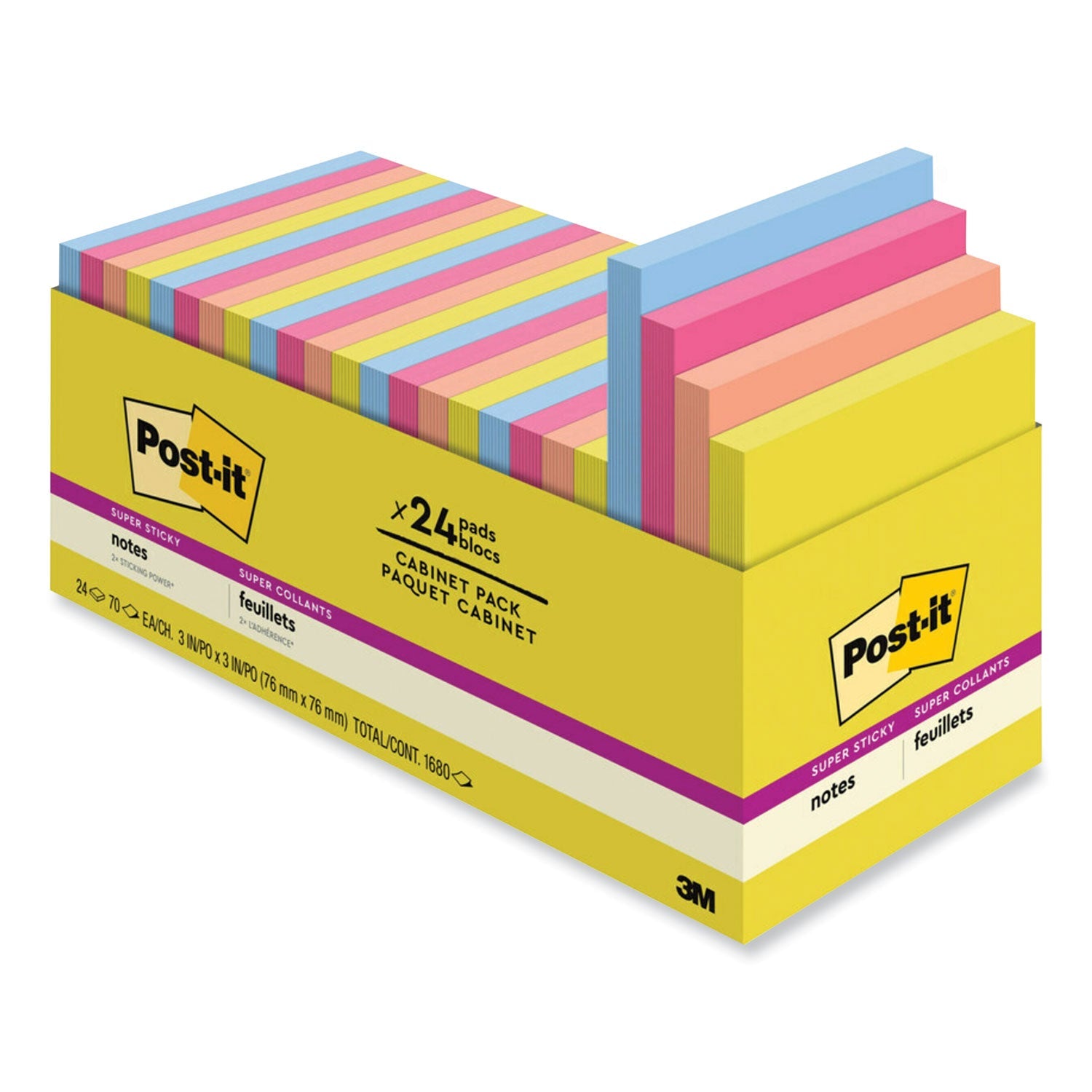 Super Sticky Note Pads | Summer Joy | 24-Pack