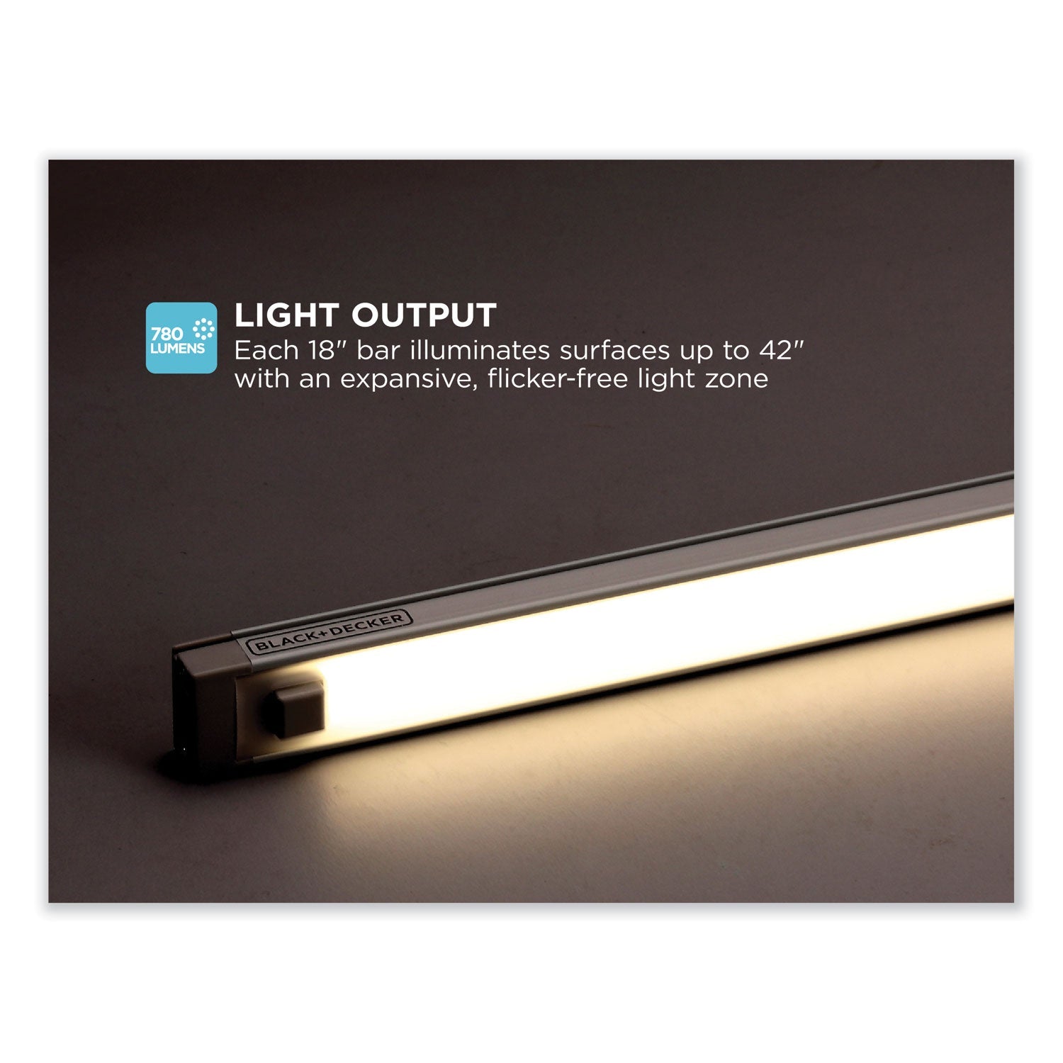 BLACK+DECKER LED Dimmable Under Counter Lighting With Motion Sensor and Magnetic Option Five-Bar Kit, 0.78w x 0.39h