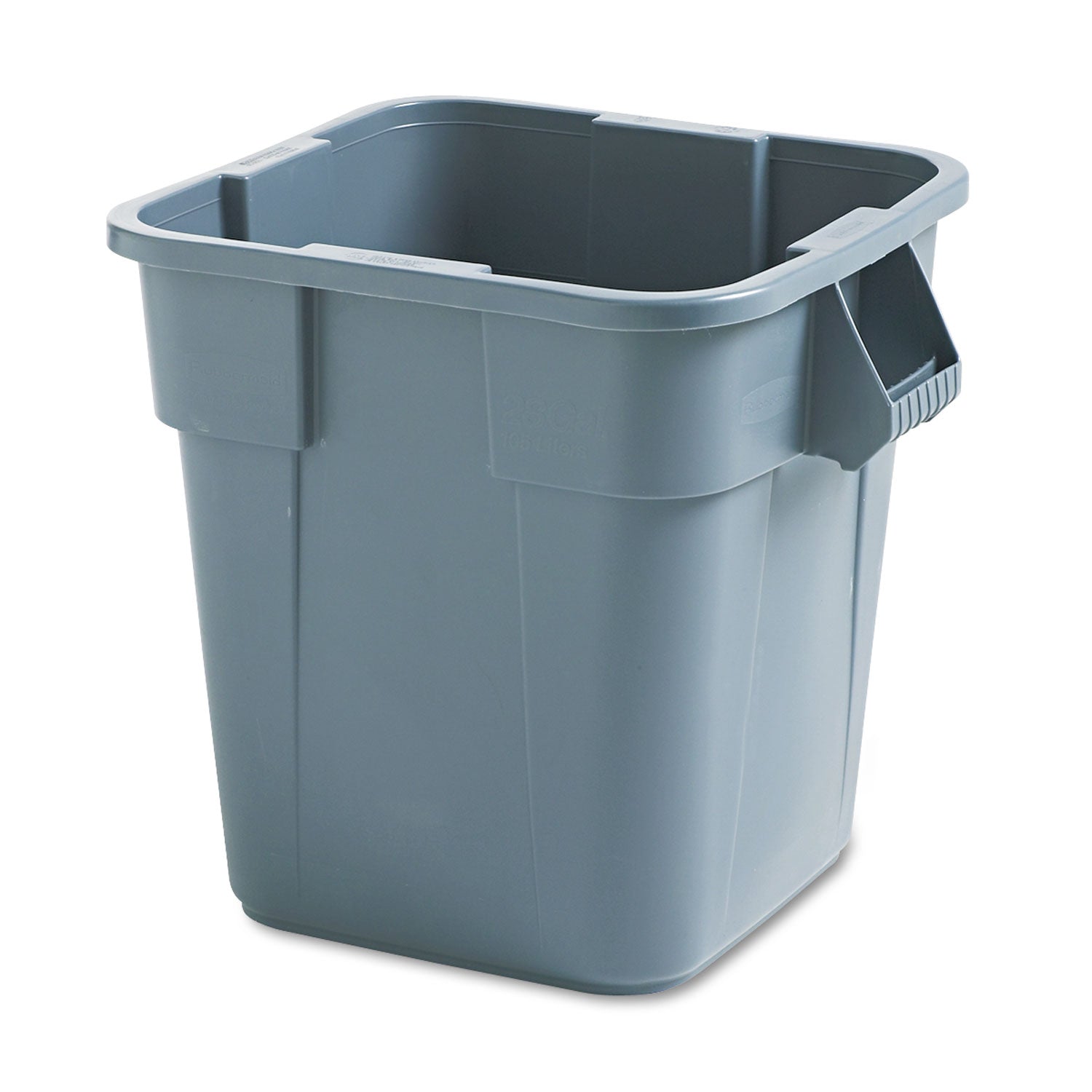 Square Brute Container | 28 gal, Polyethylene, Gray